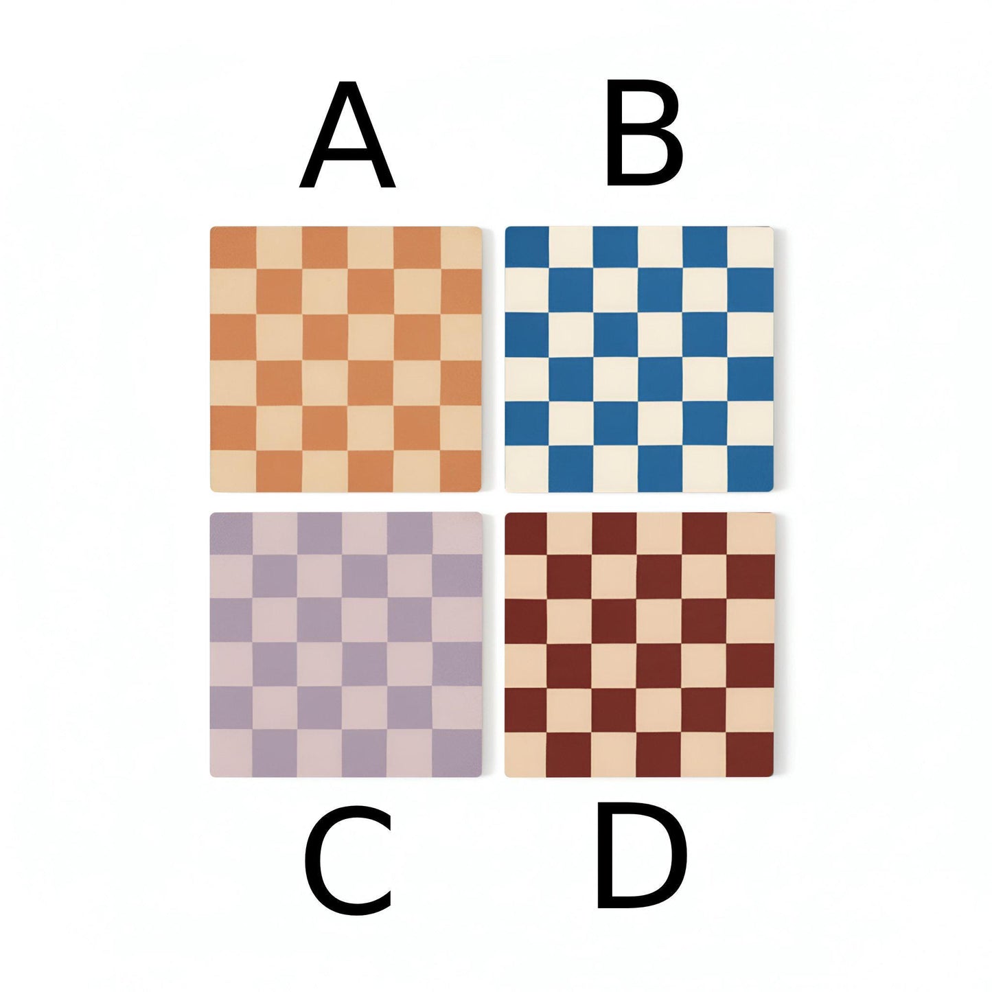 Diseño de tablero de ajedrez — Set de Dessous de Verre en Céramique · Géométrique et Déco