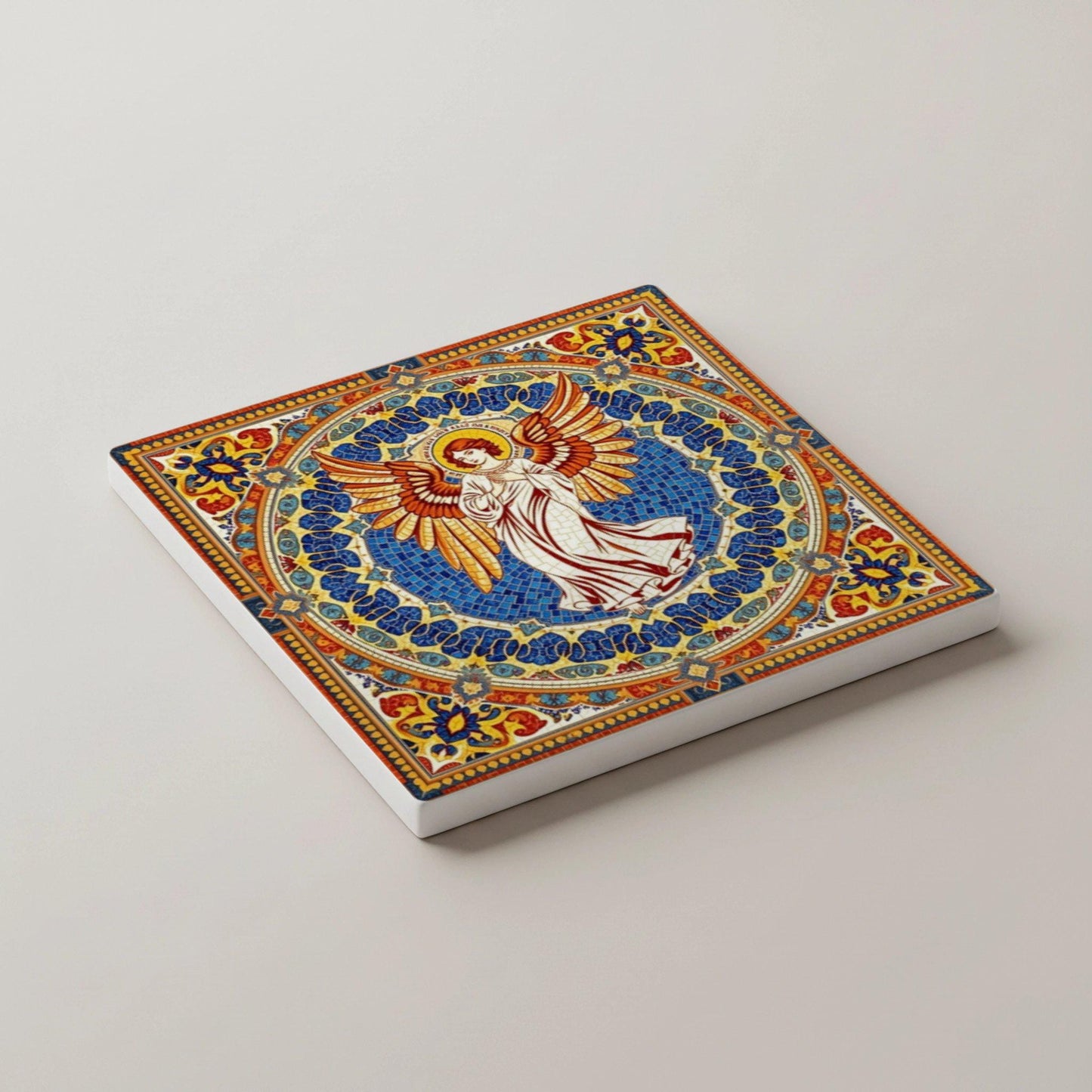 Posavasos Mosaico de ángel, decoración religiosa bizantina