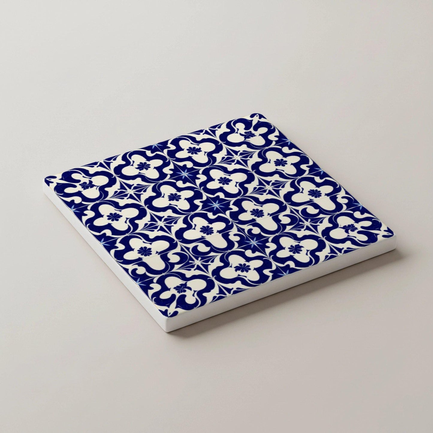 Posavasos Azulejo, posavasos de azulejos azules y blancos, decoración de mesa de