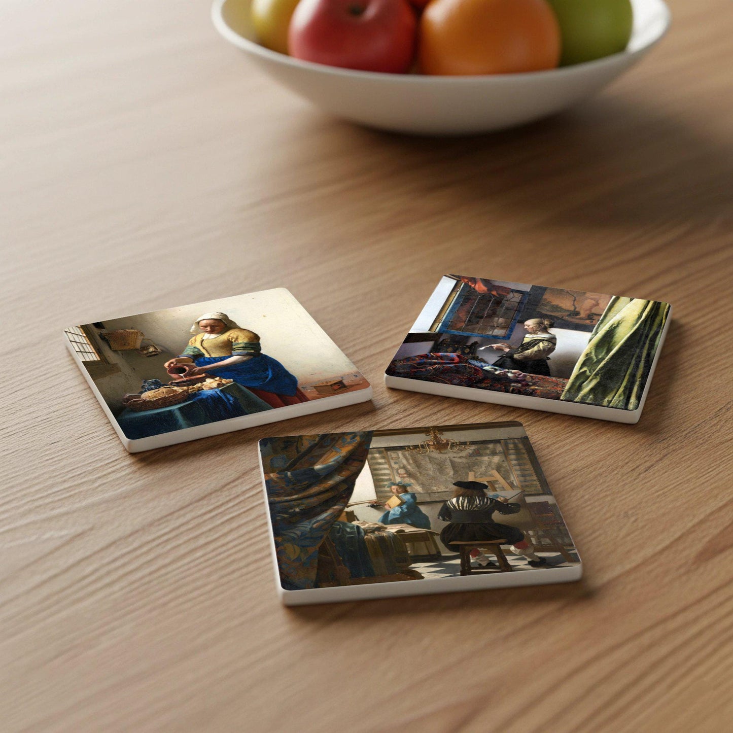 Posavasos Vermeer Art, decoración de mesa de la Edad de Oro holandesa