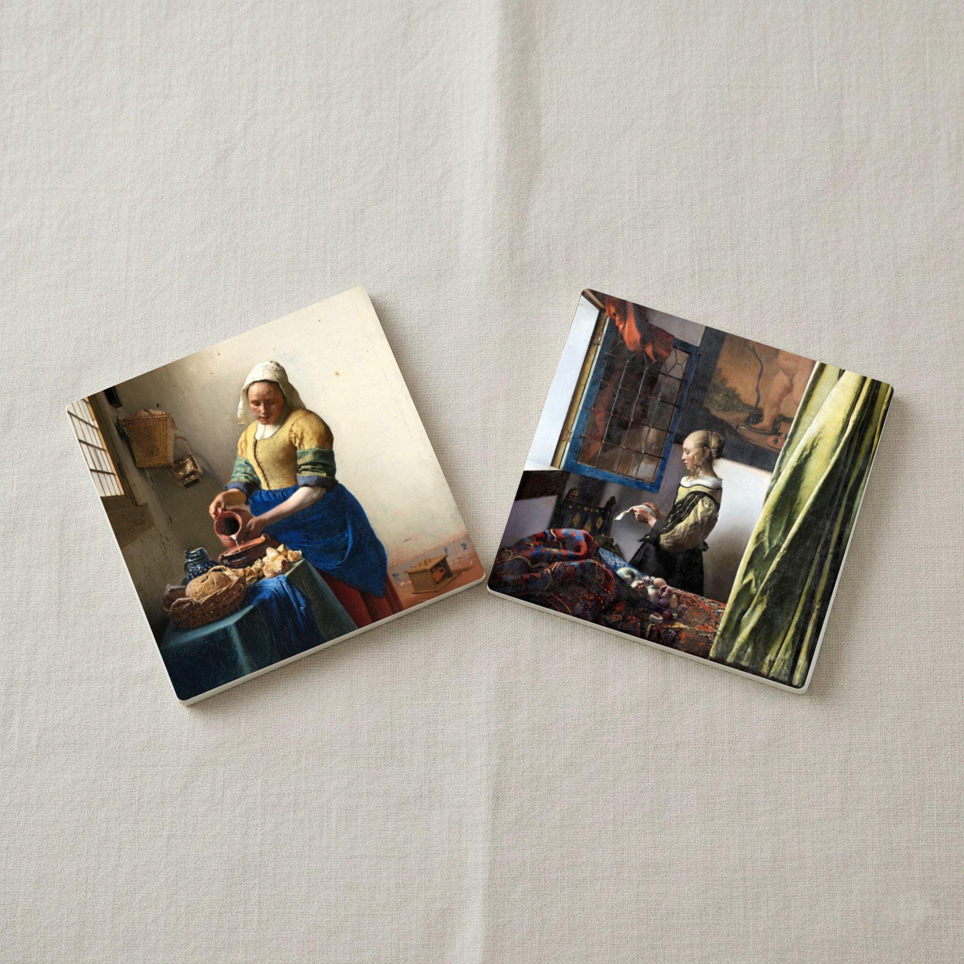 Posavasos Vermeer Art, decoración de mesa de la Edad de Oro holandesa