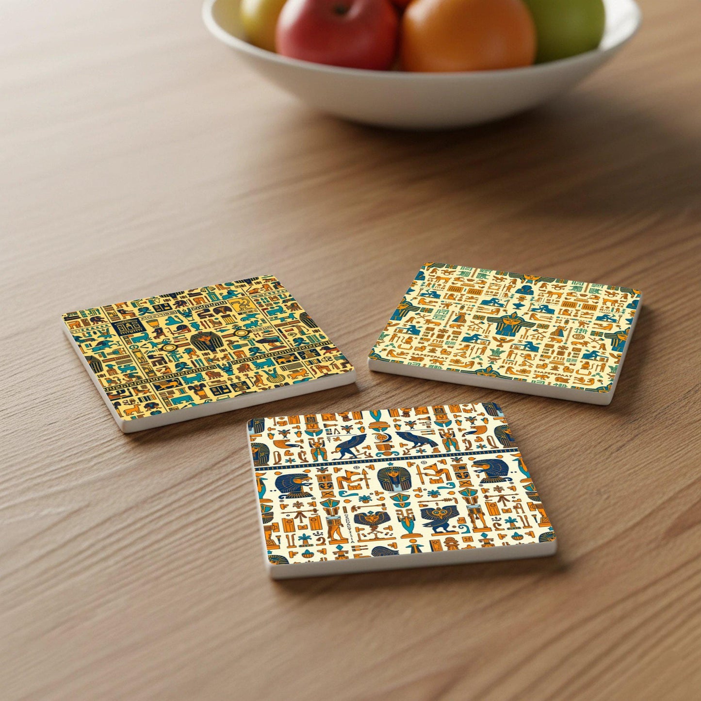 Posavasos L antiguo Egipto, posavasos con jeroglíficos, decoración de mesa inspi