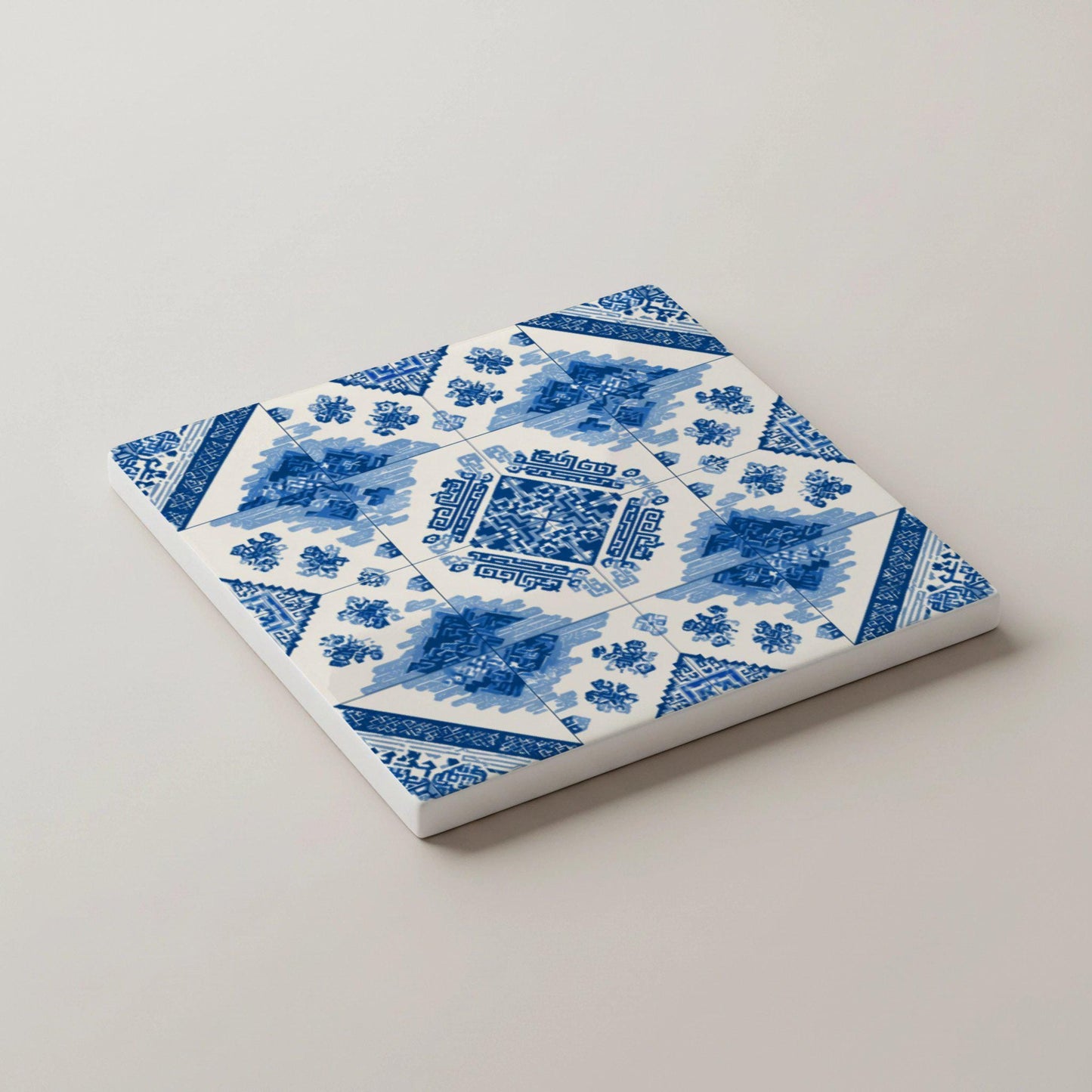 Azulejos japoneses / Posavasos del Monte Fuji azul índigo / Decoración · Coaster Set with Cork — Modern Pattern Coasters