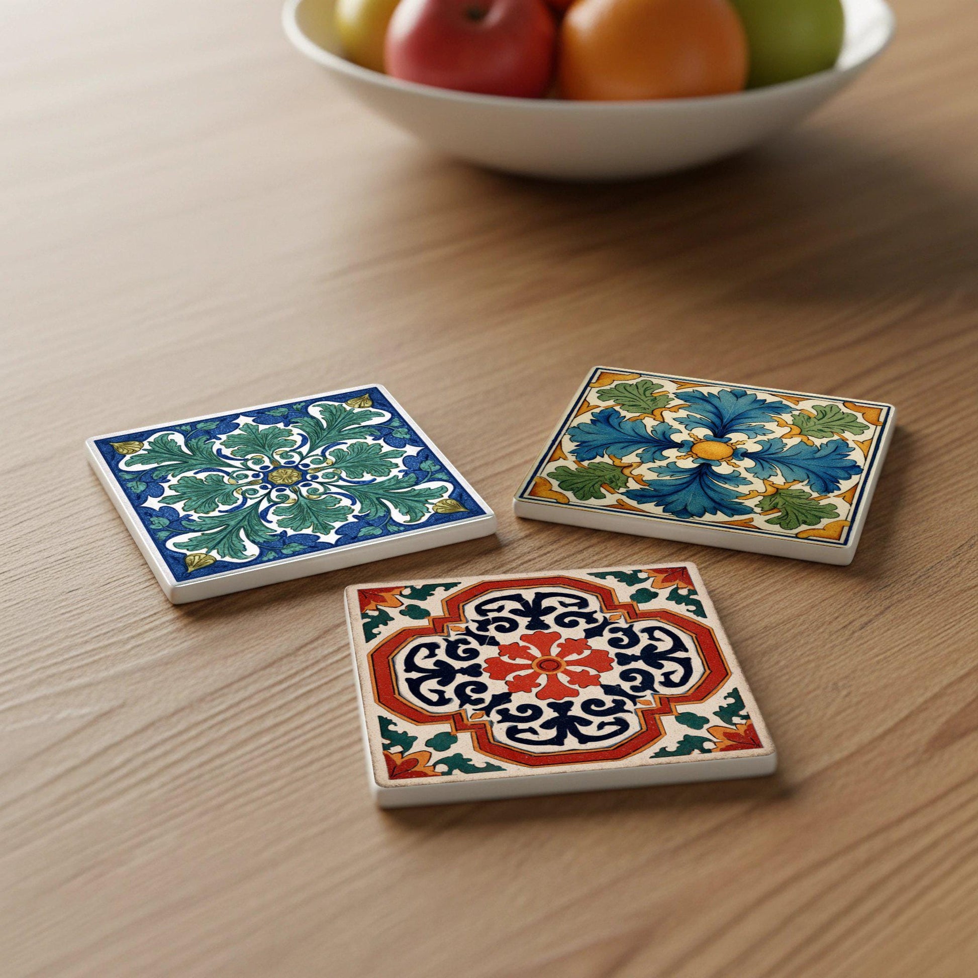 Posavasos Azulejos italianos / Juego de posavasos estilo mayólica / Decoración m