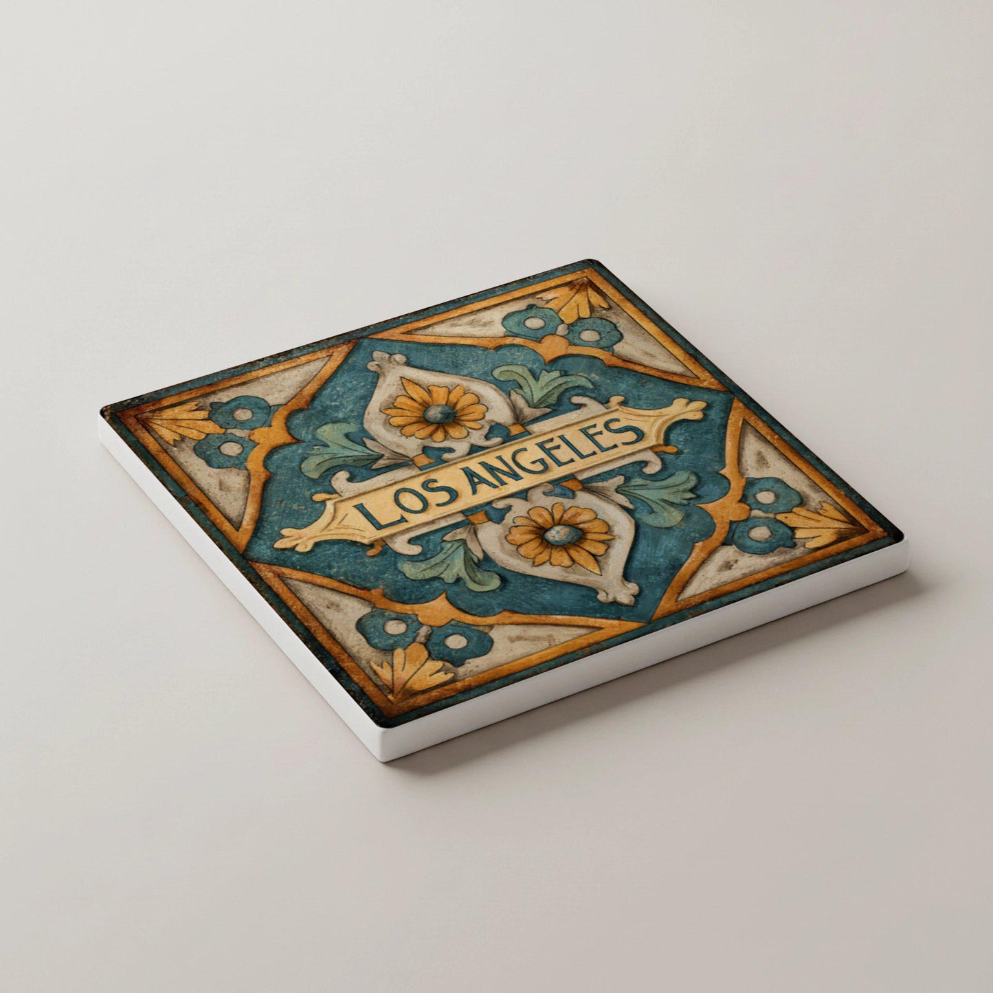 Posavasos Los Ángeles / Juego de posavasos de azulejos españoles de Los Ángeles 