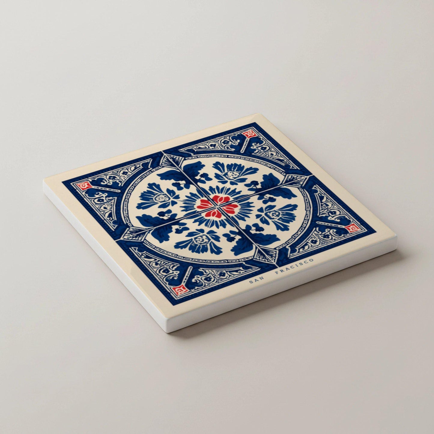 Posavasos San Francisco / Juego de posavasos de azulejos de arte y artesanía / R