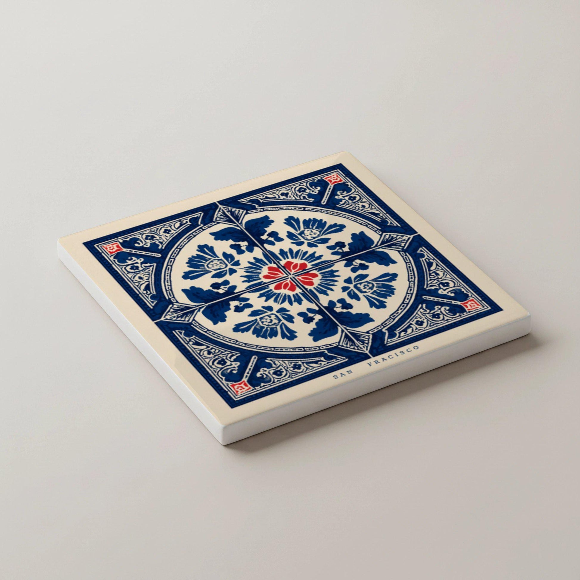 Posavasos San Francisco / Juego de posavasos de azulejos de arte y artesanía / R