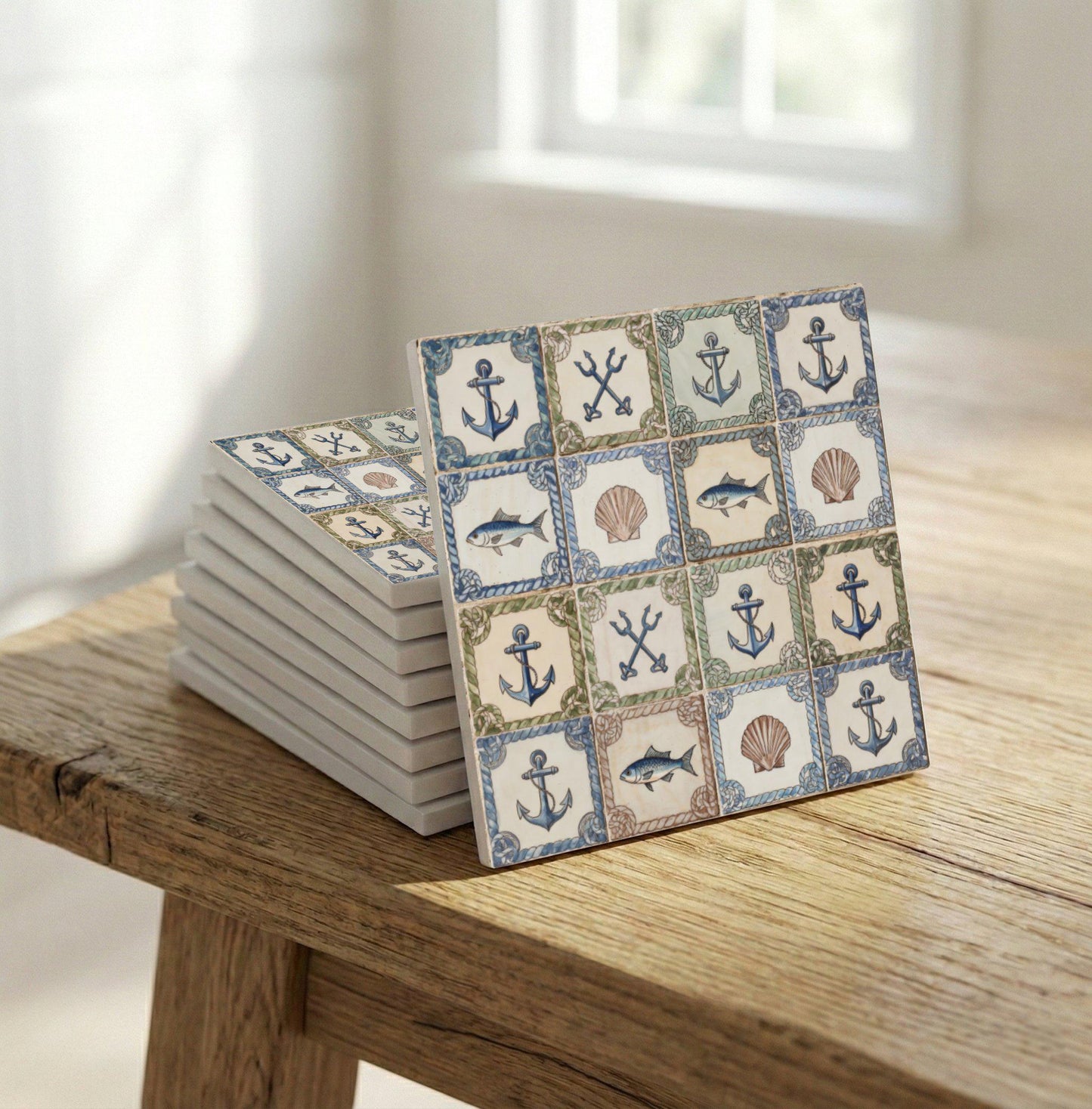 Nautical Harbor · Ceramic Wall Tile — Geometric Pattern