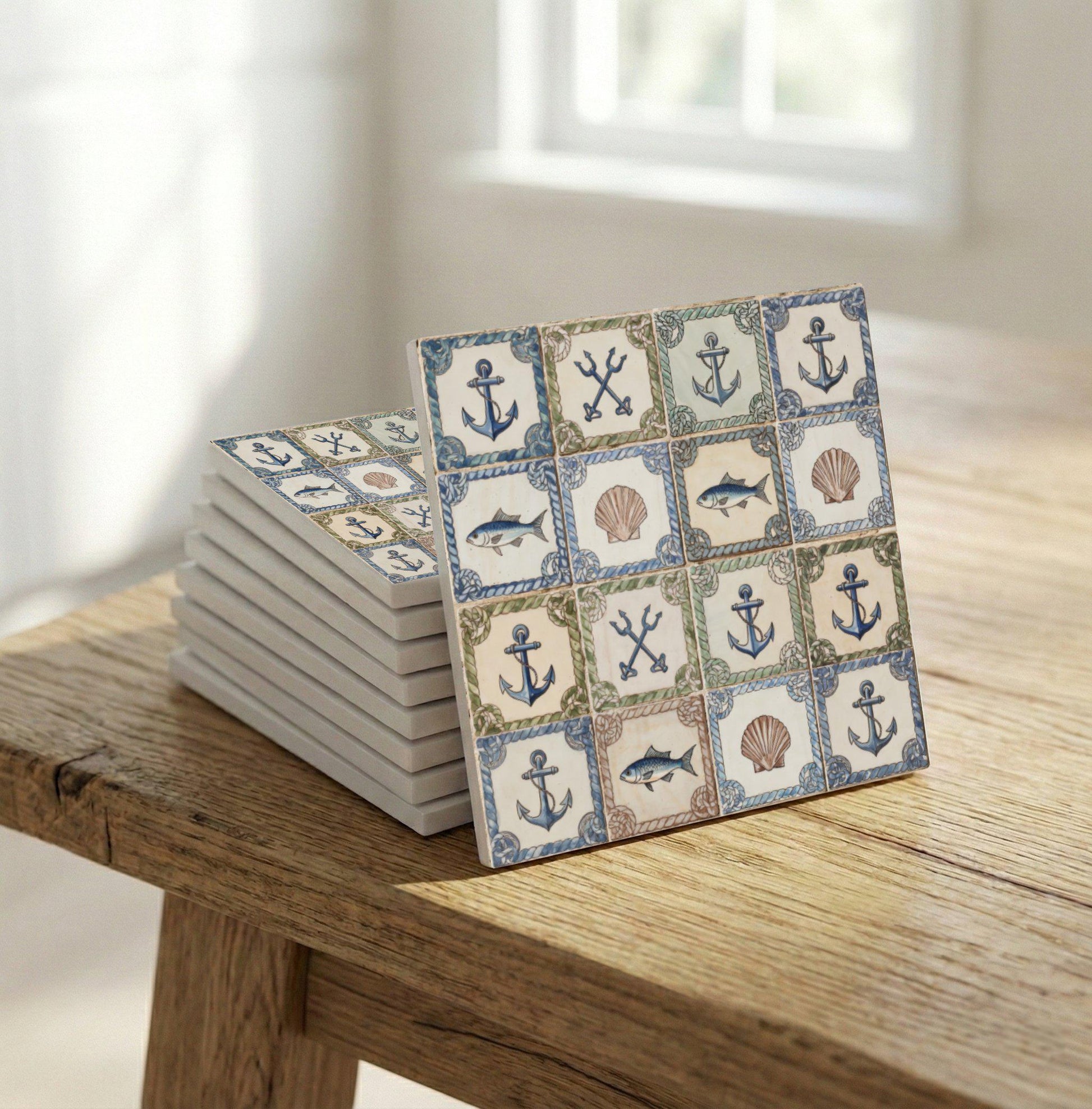 Nautical Harbor · Ceramic Wall Tile — Geometric Pattern