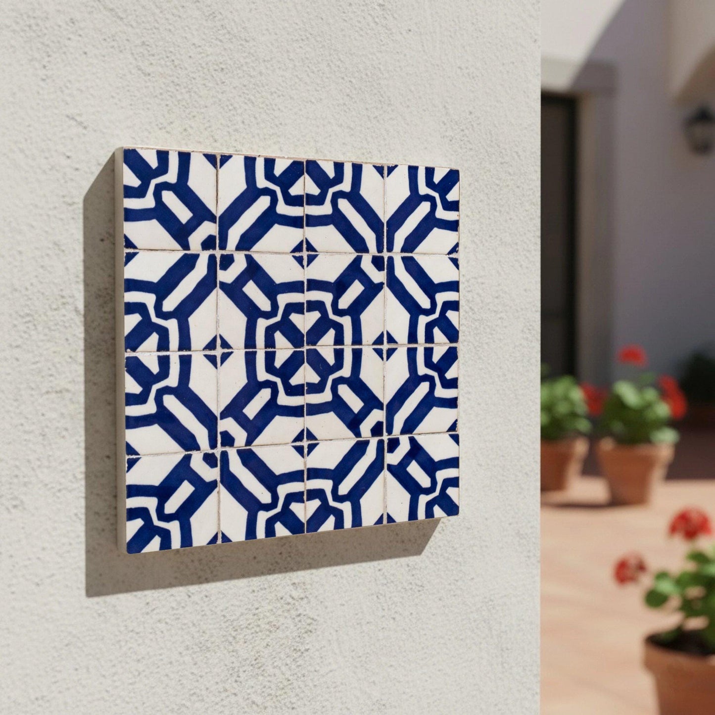 Ceramic Tile Indigo Geometric — Precision-Line Geometry