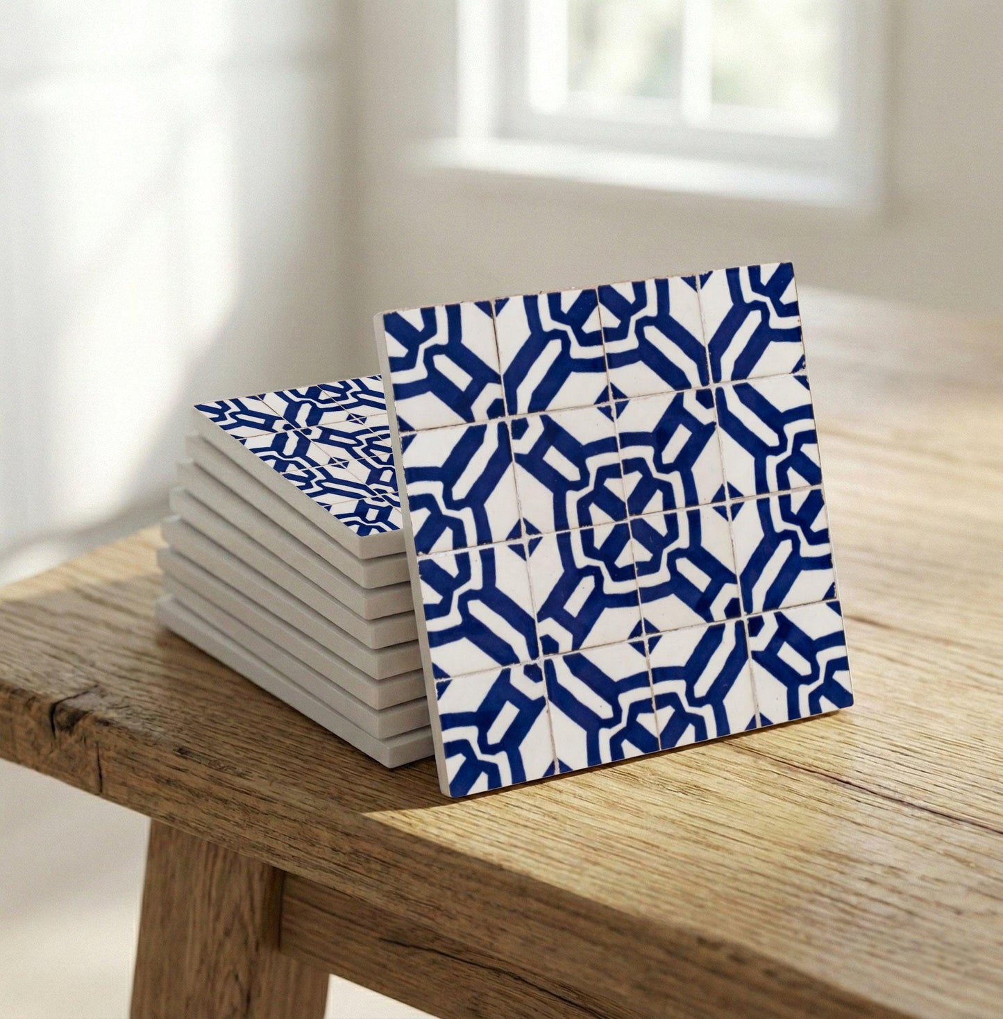 Ceramic Tile Indigo Geometric — Precision-Line Geometry