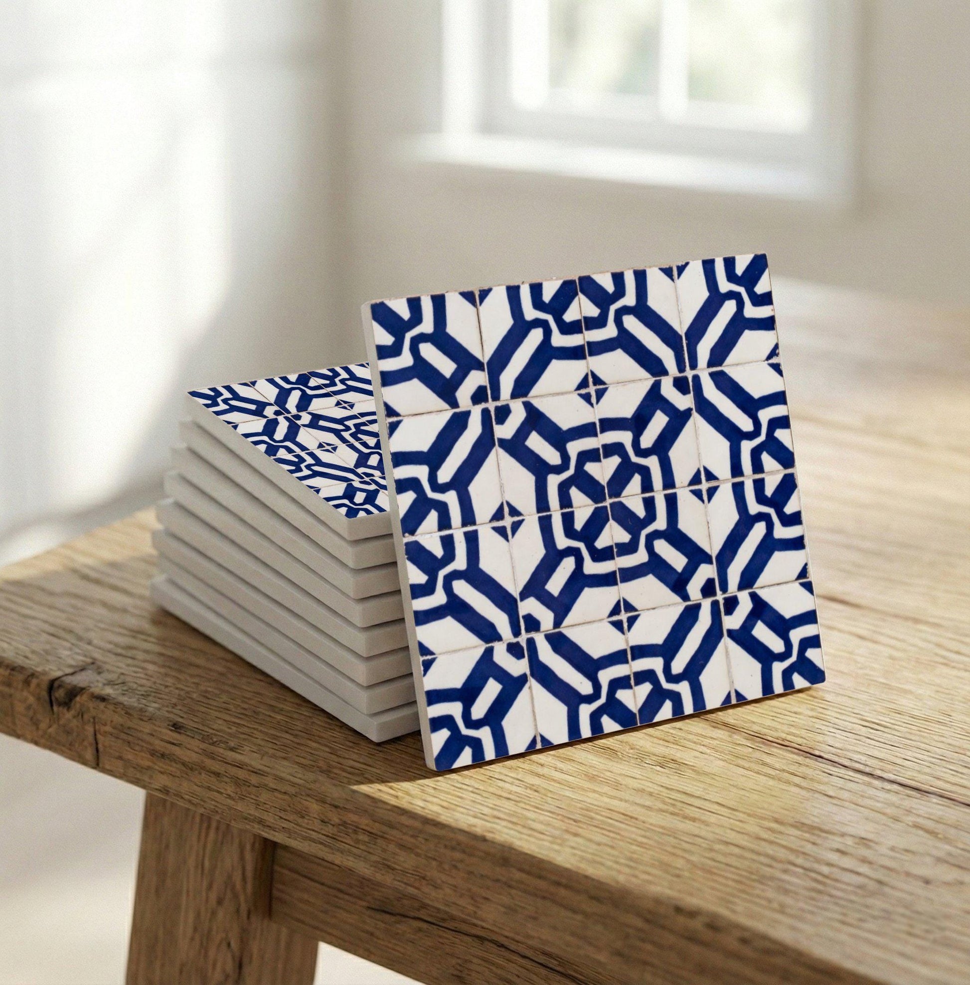 Ceramic Tile Indigo Geometric — Precision-Line Geometry