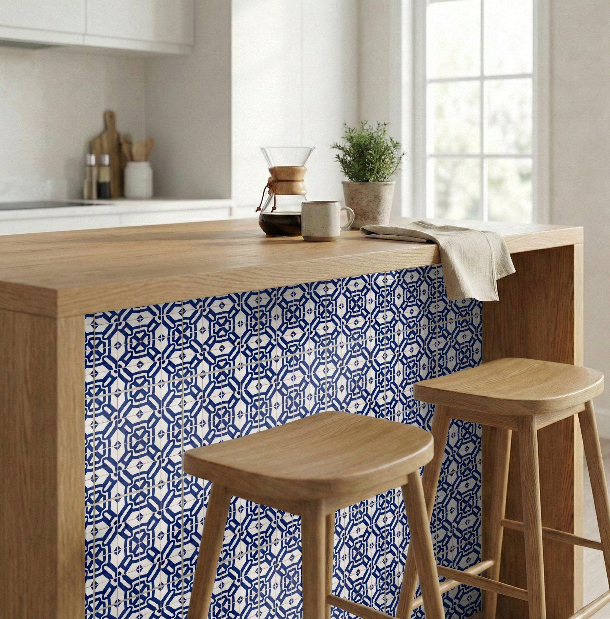 Ceramic Tile Indigo Geometric — Precision-Line Geometry