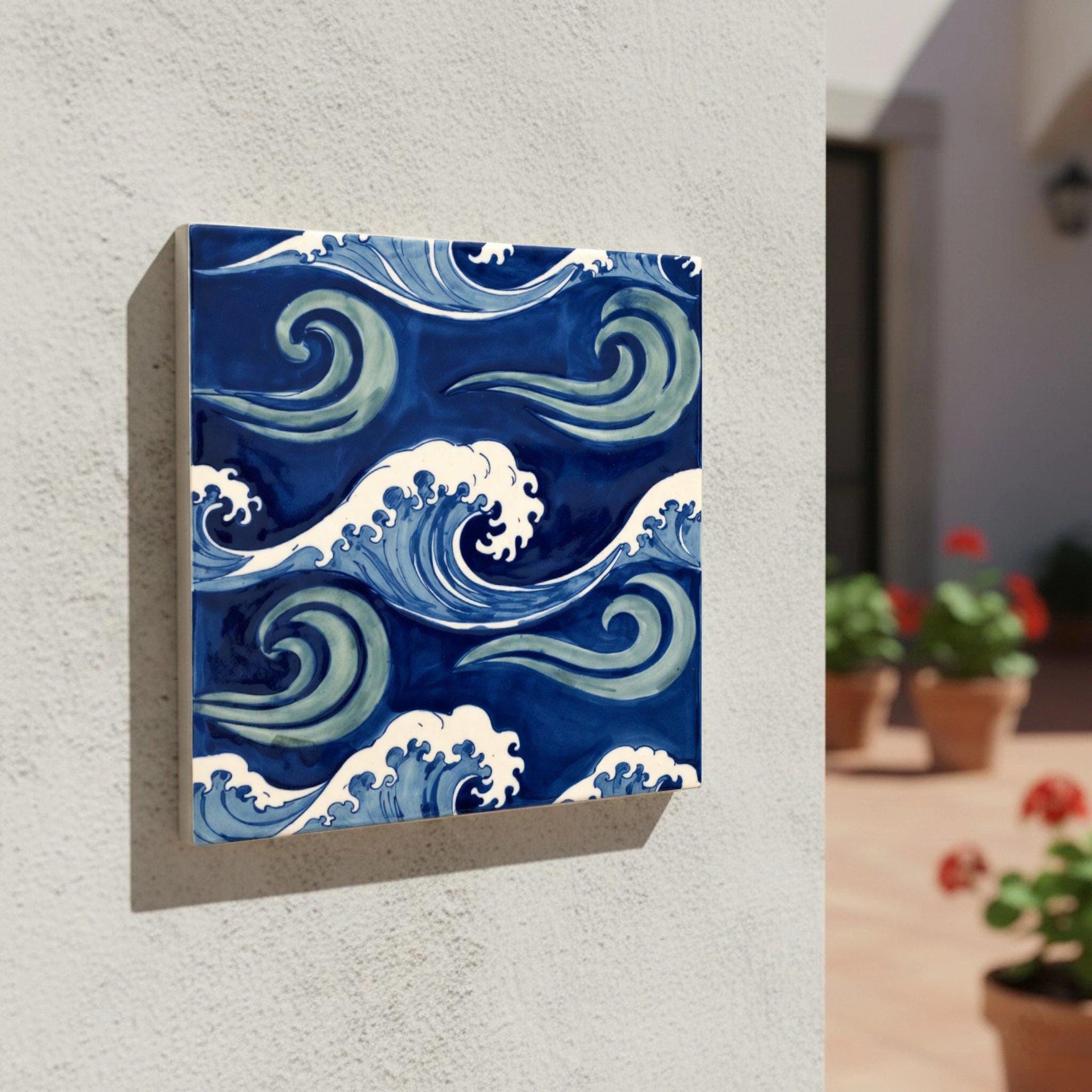 Ozeanwelle — Keramikfliese, Mediterranes Küsten-Dekor