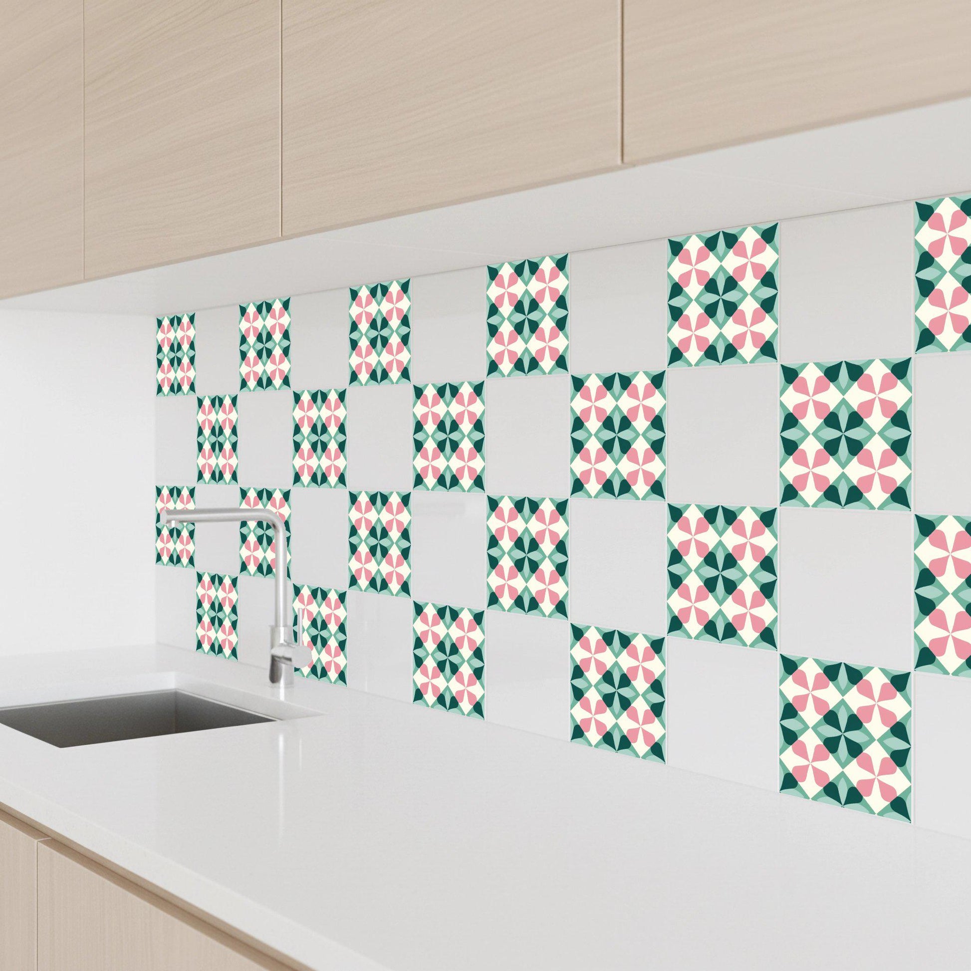 Pastel Retro — Nature Motif Décor Ceramic Tile