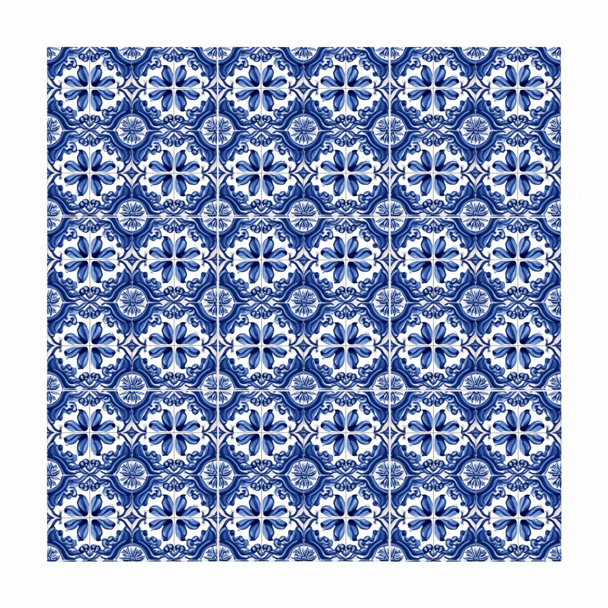 Oporto Blau-Weiß · Keramik-Wandfliese — Klassisches Keramik-Ornament