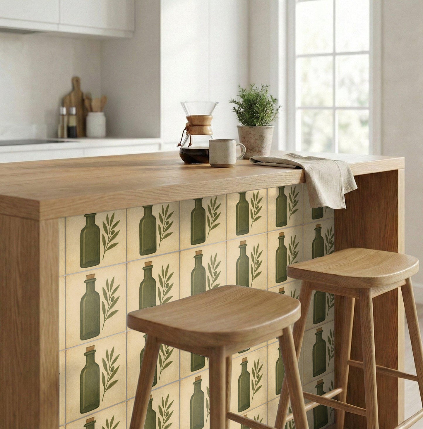 Tuscan Huile d'Olive — Carreau Céramique Motif Botanique