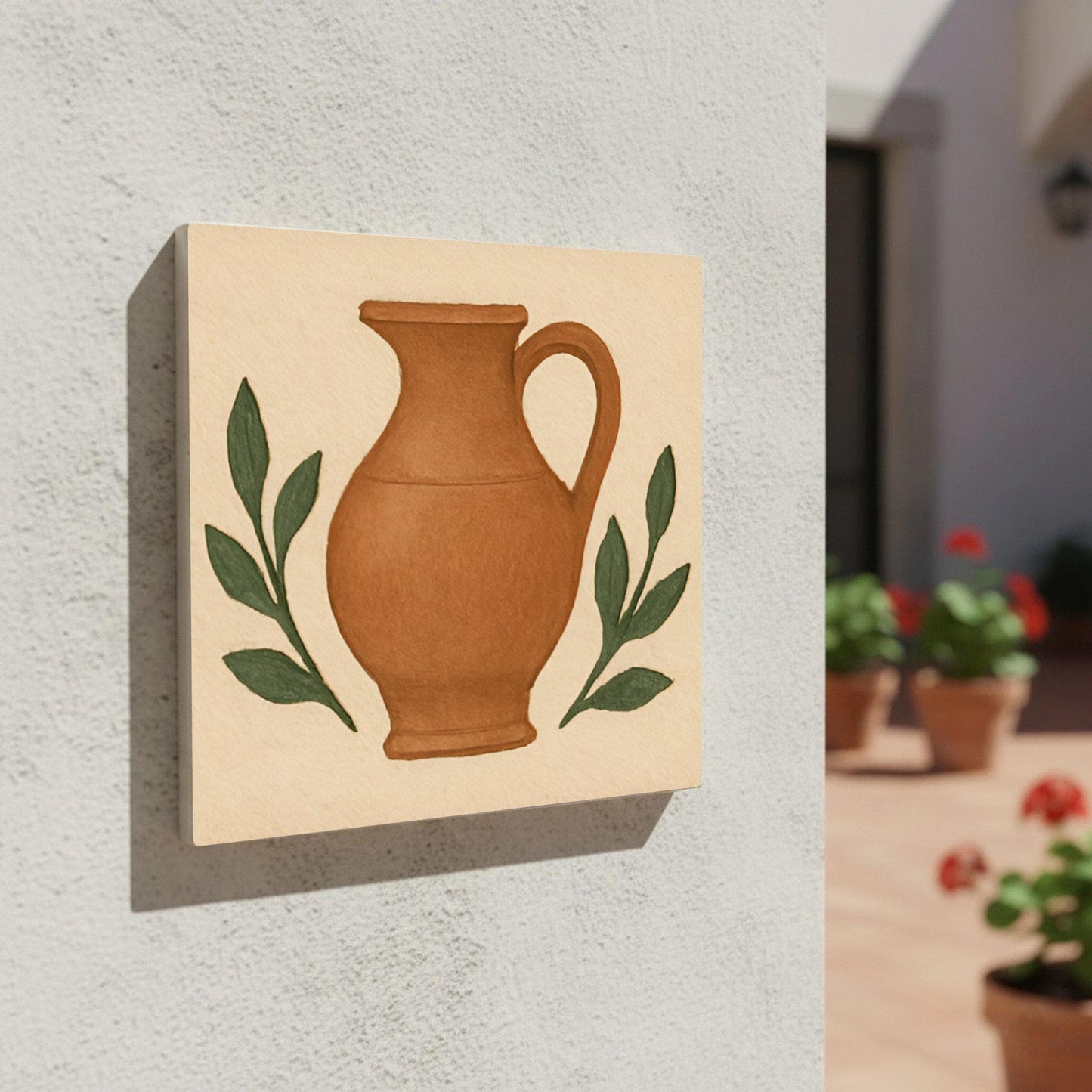 Azulejo Terracotta Jug Mediterraneo — Stile Mediterraneo