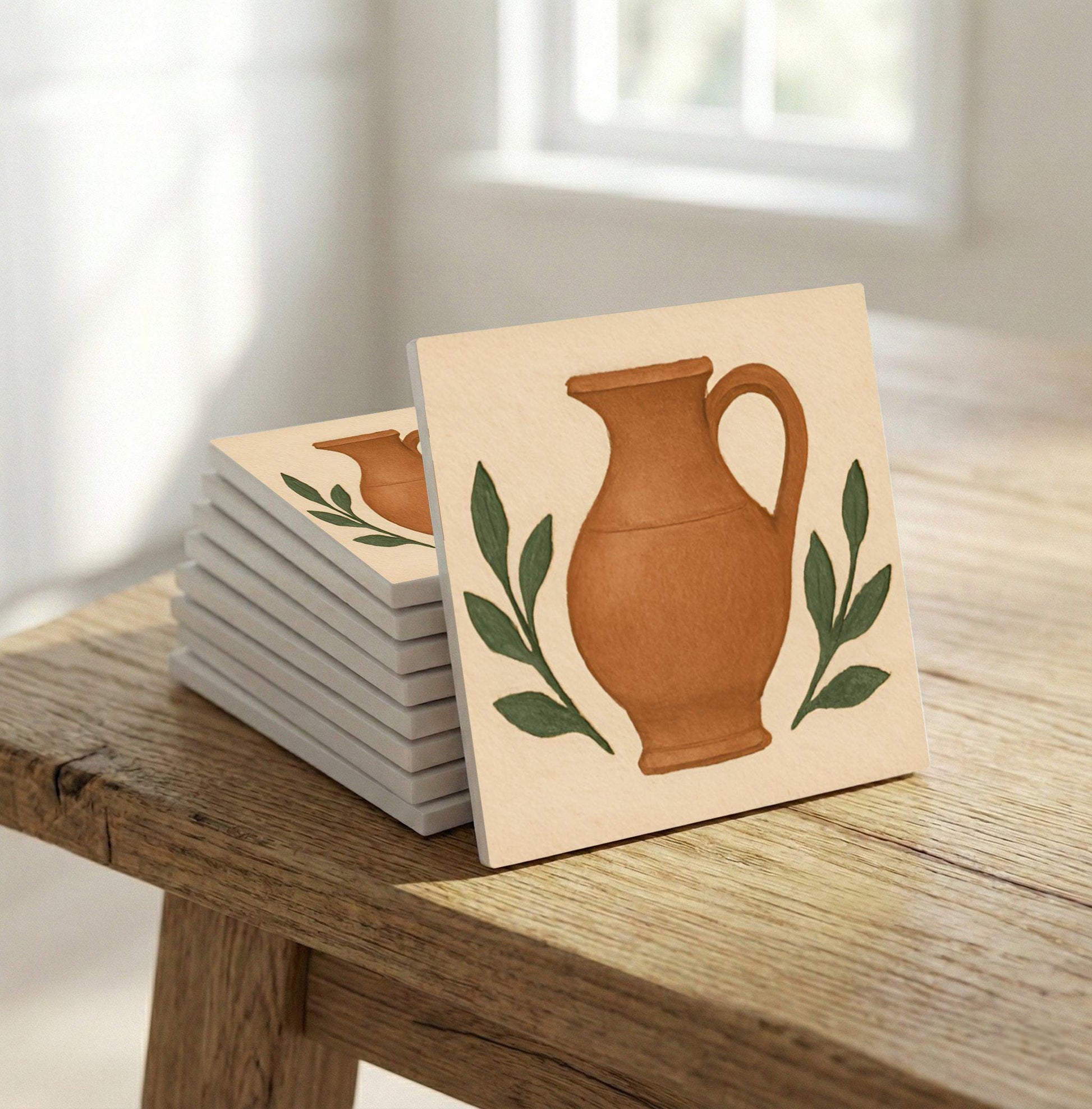 Azulejo Terracotta Jug Mediterraneo — Stile Mediterraneo