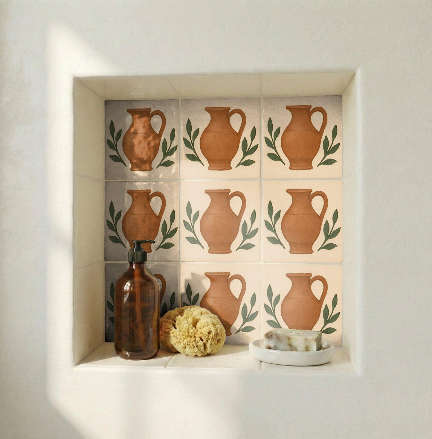 Azulejo Terracotta Jug Mediterraneo — Stile Mediterraneo