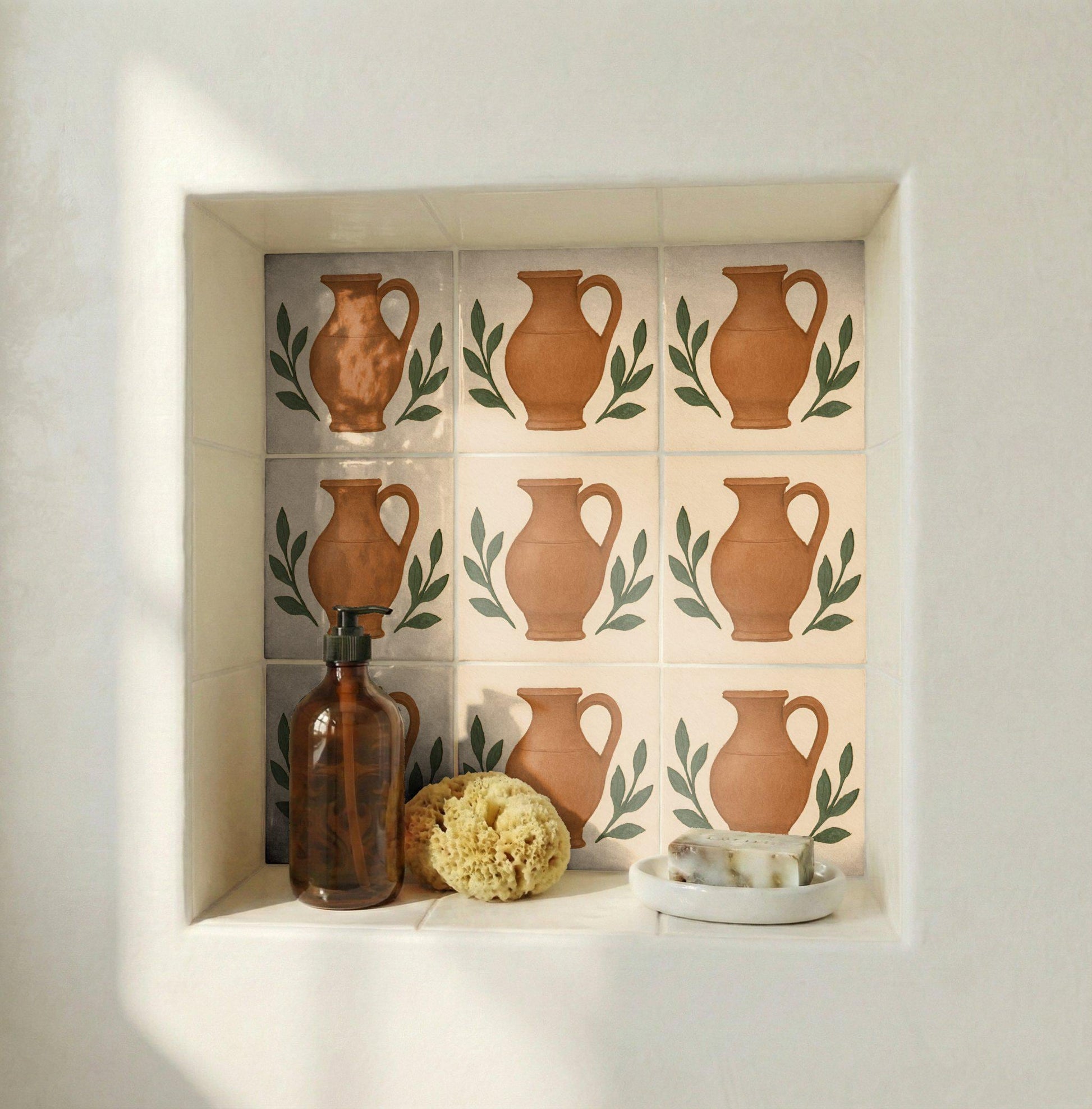 Azulejo Terracotta Jug Mediterraneo — Stile Mediterraneo