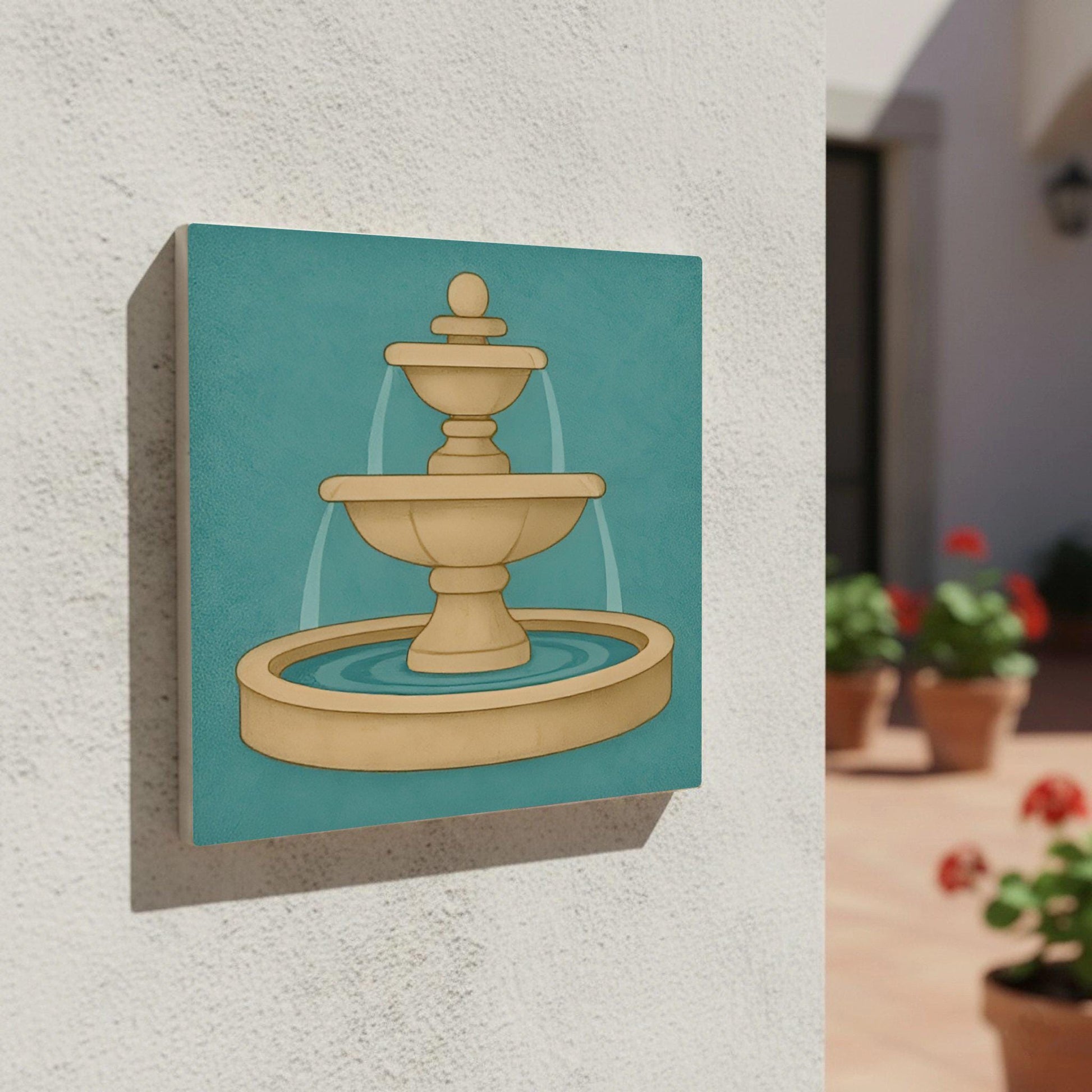 Azulejo Courtyard Fountain mediterráneo
