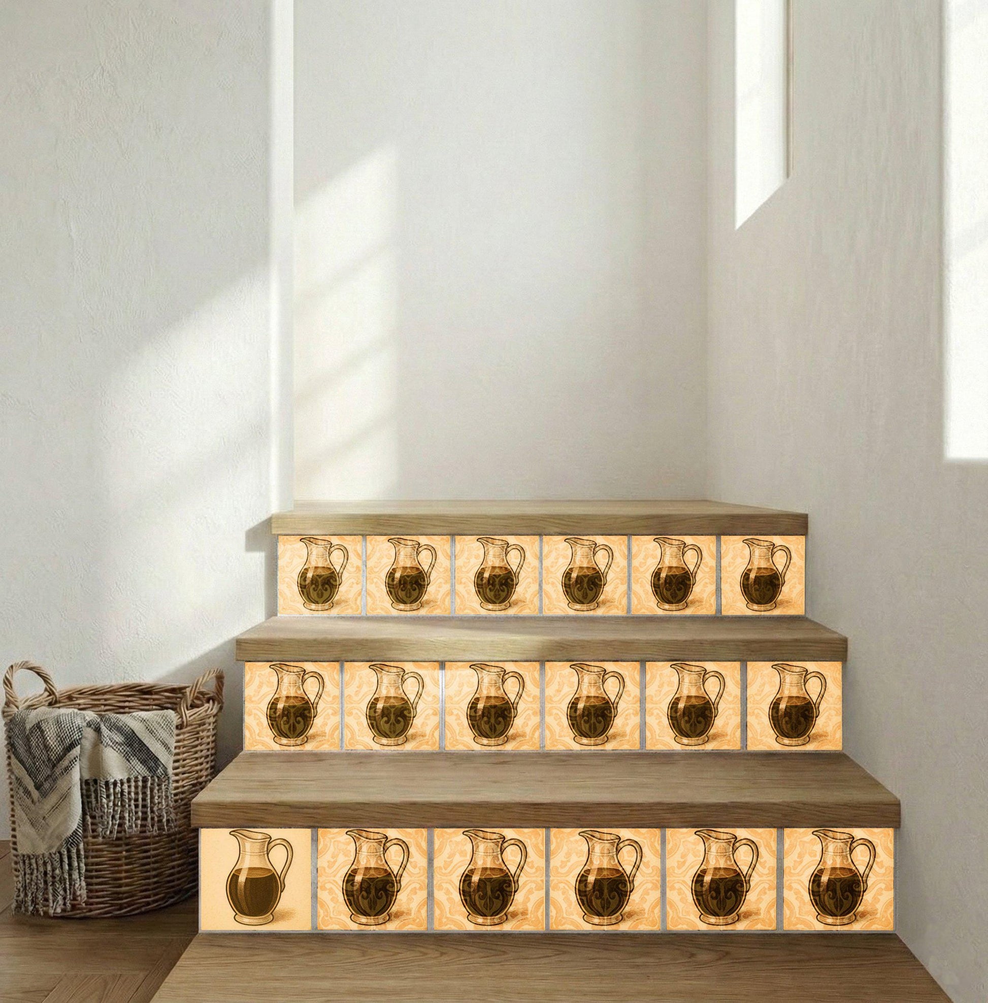 Carreau Huile d'Olive Carafe · Motif Botanique