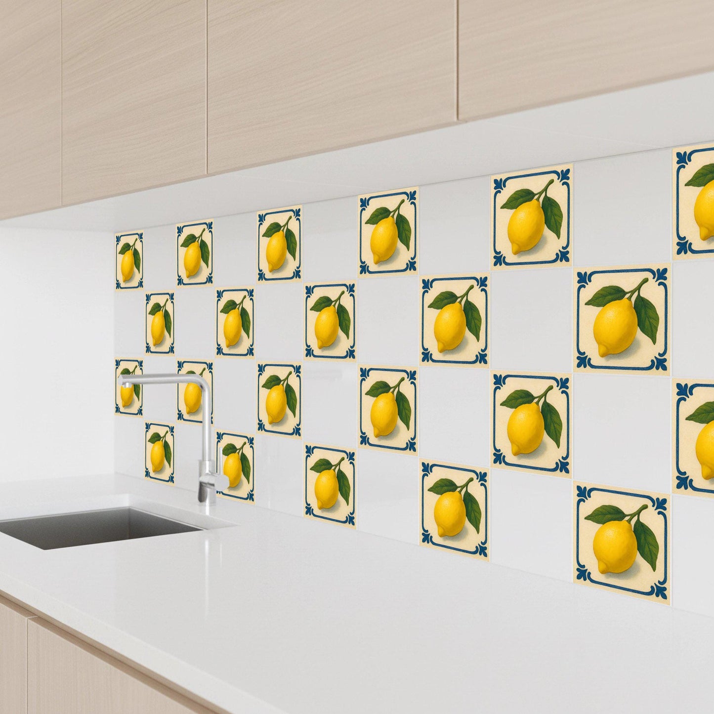 Lemon Mediterranean · Ceramic Wall Tile — Botanical Motif