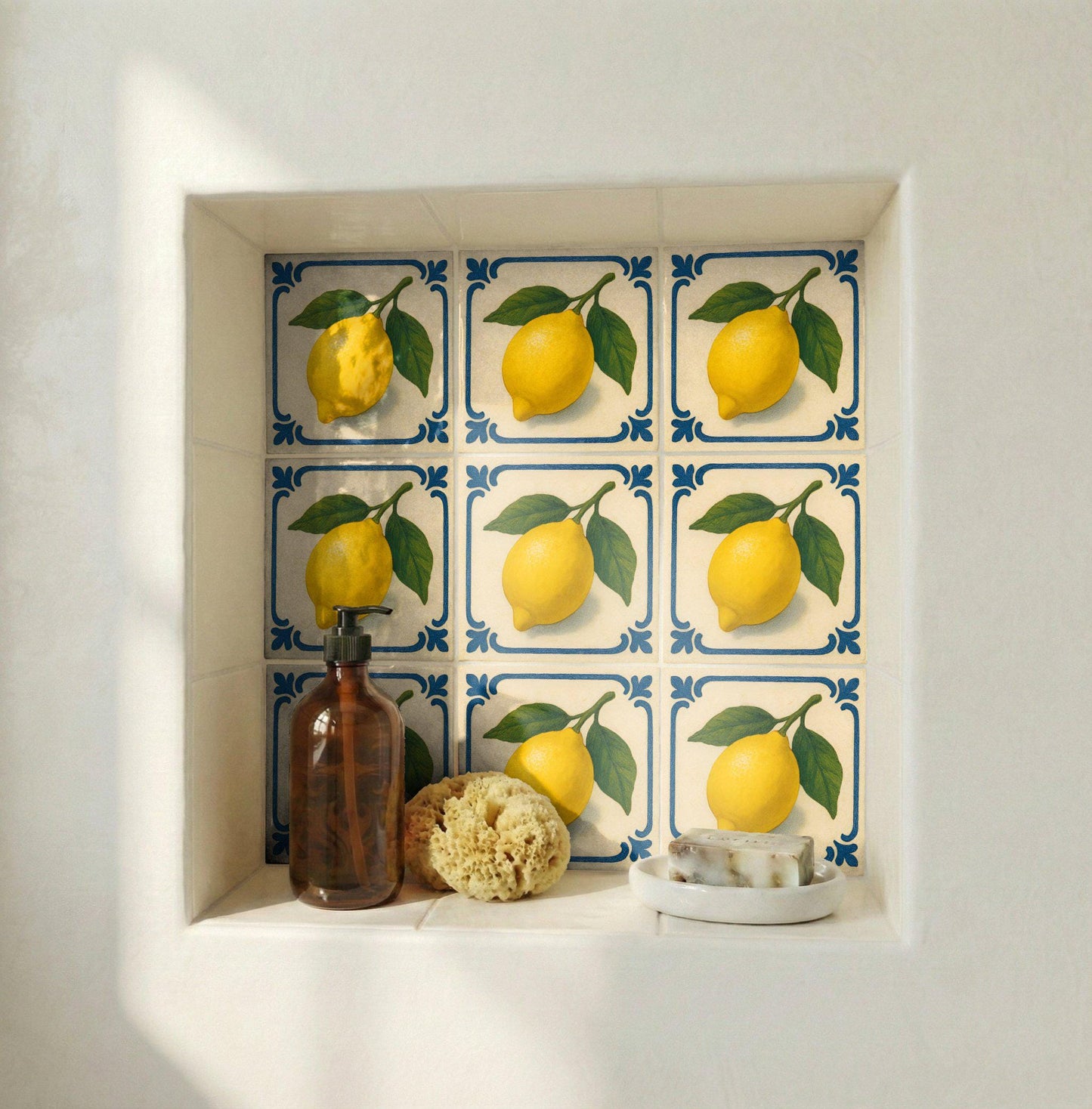 Lemon Mediterranean · Ceramic Wall Tile — Botanical Motif