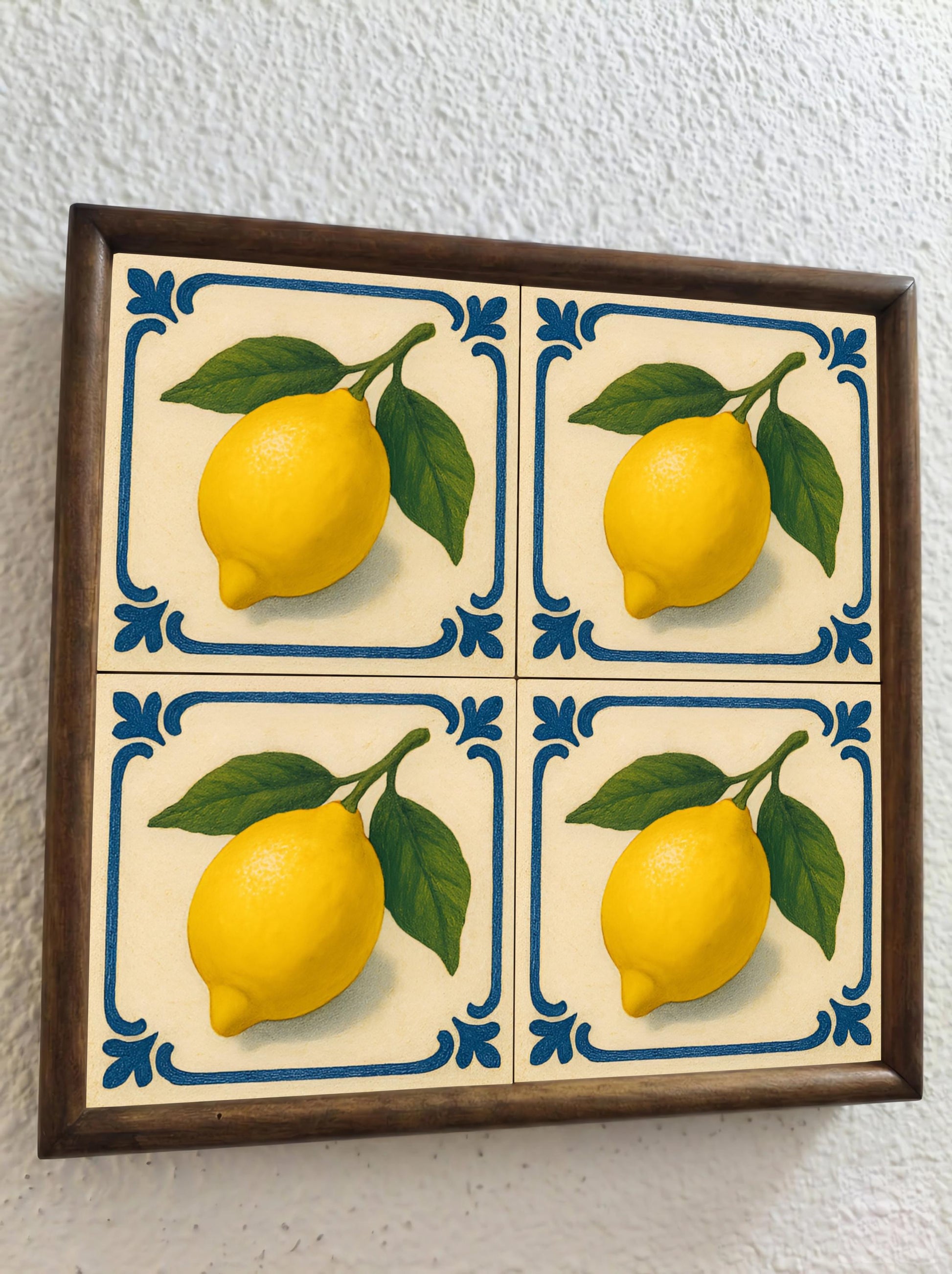 Lemon Mediterranean · Ceramic Wall Tile — Botanical Motif