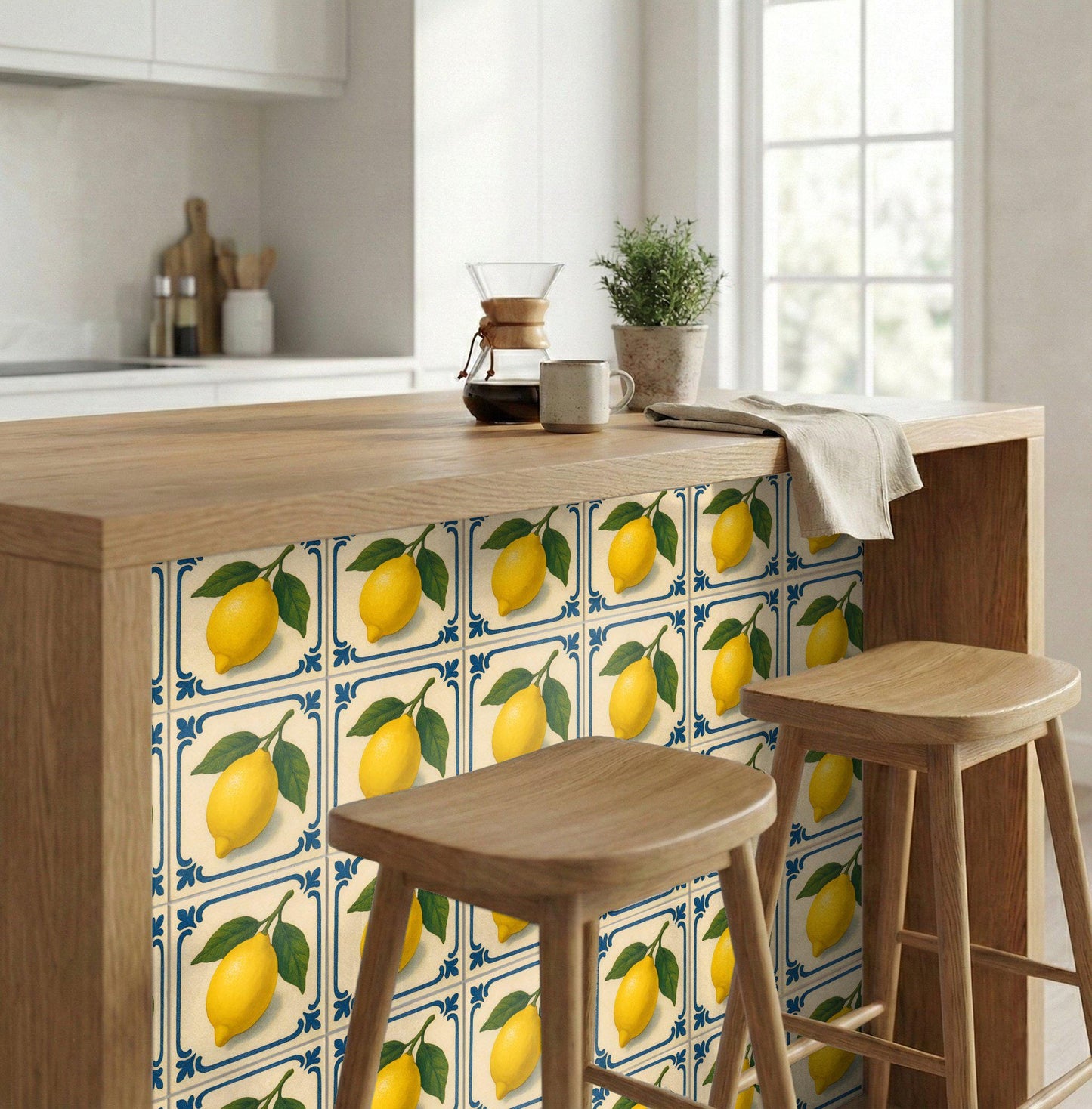 Lemon Mediterranean · Ceramic Wall Tile — Botanical Motif