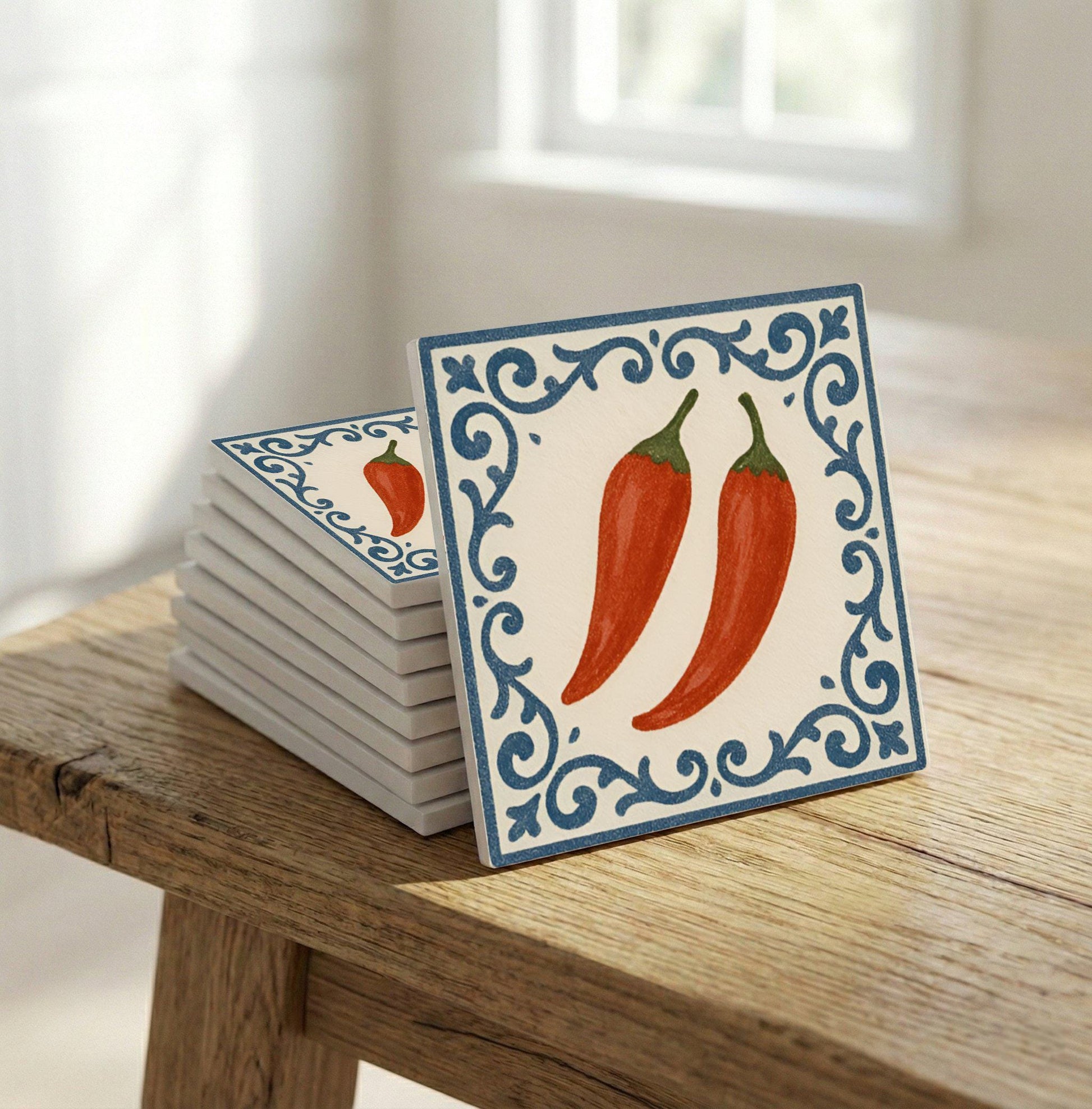 Carreau Chili Pepper Méditerranéen · Décor Côtier Méditerranéen