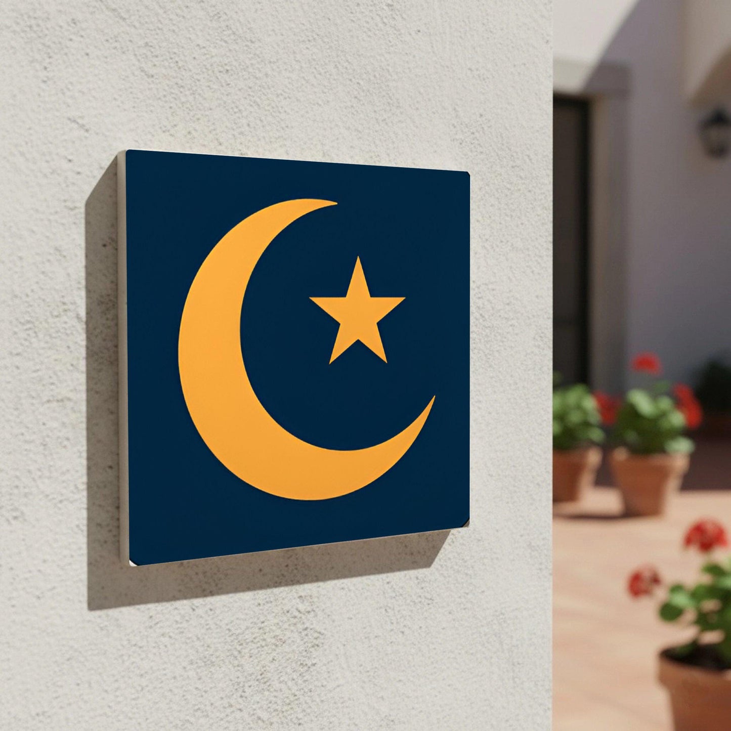 Azulejo Islamic Crescent luna y estrella — Design Géométrique Moderne