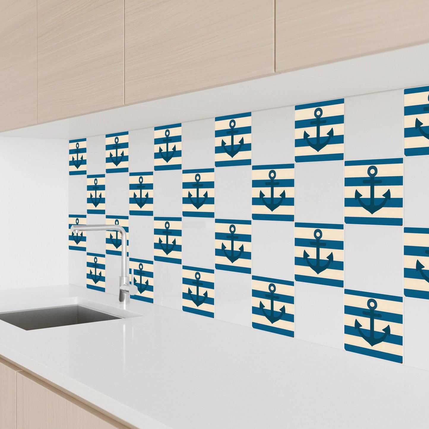 Nautical Anchor — Coastal Mediterranean Décor Ceramic Tile