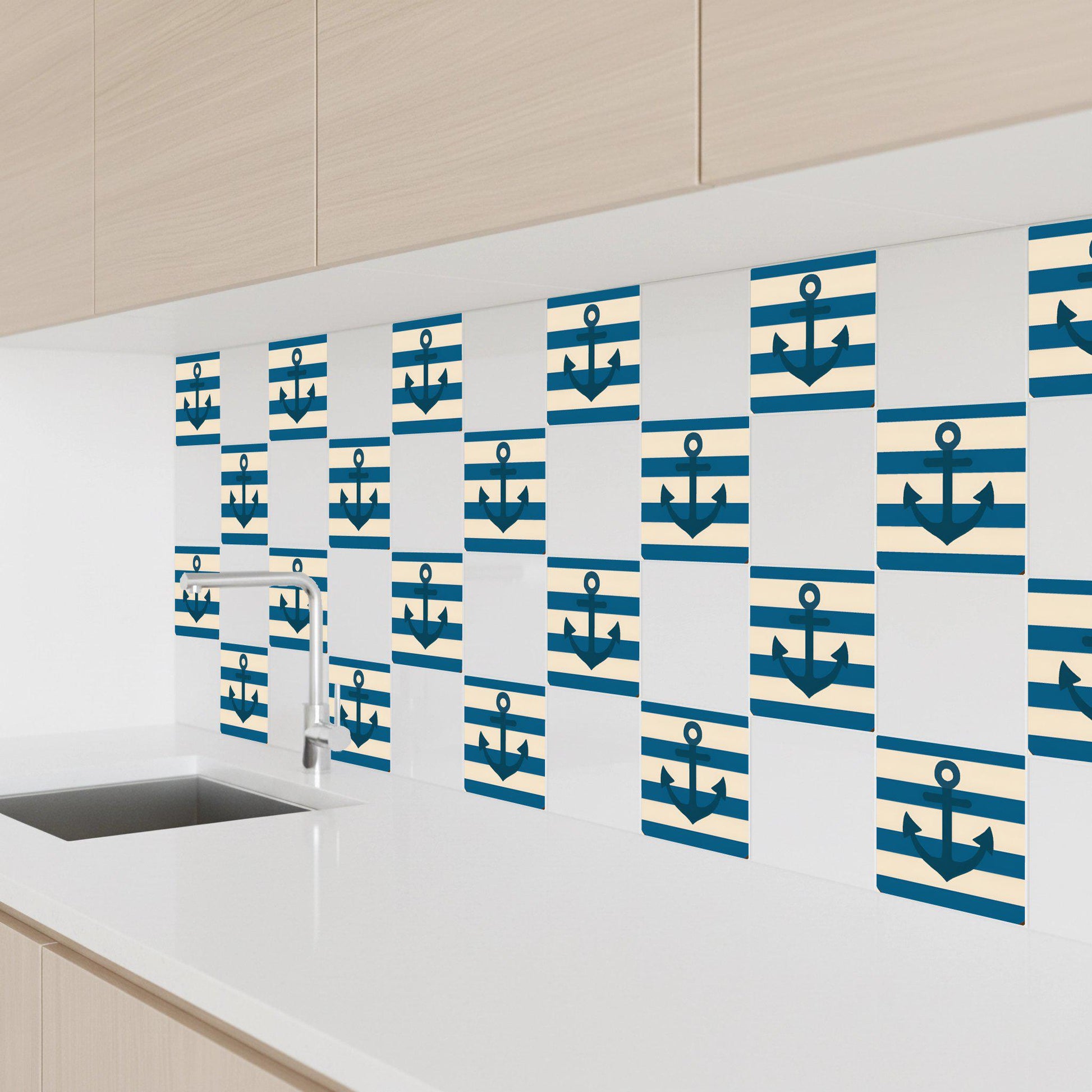 Nautical Anchor — Coastal Mediterranean Décor Ceramic Tile