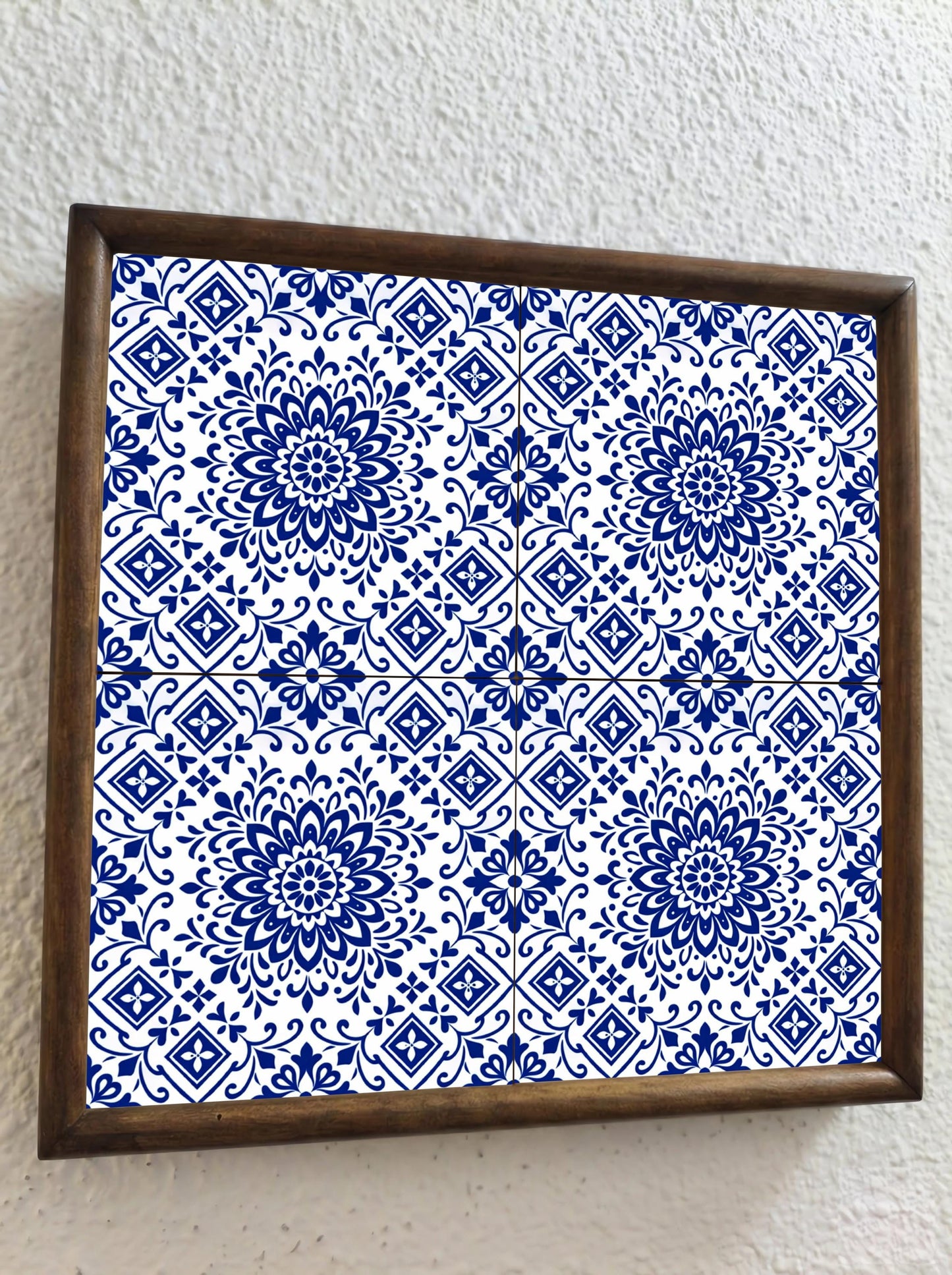 Tangier Blue Mosaic · Ceramic Wall Tile — Moorish Zellige Design