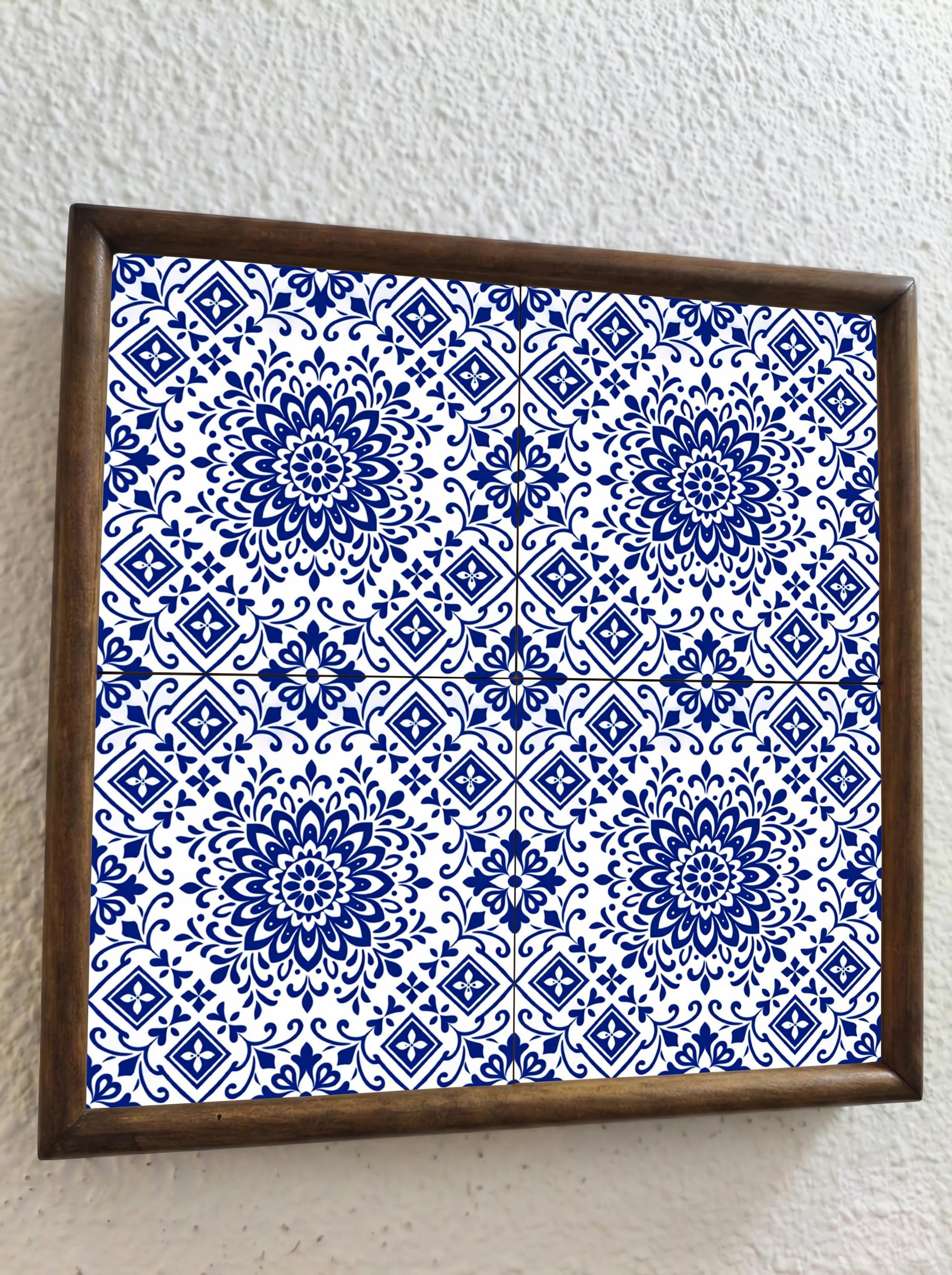 Tangier Blue Mosaic · Ceramic Wall Tile — Moorish Zellige Design