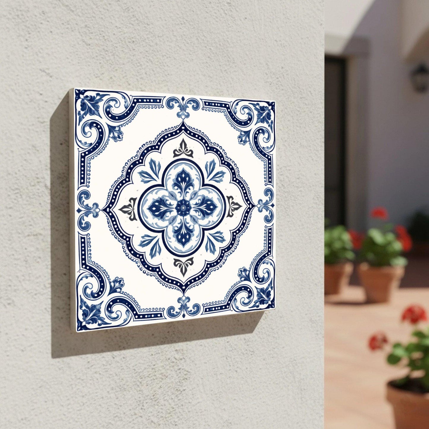 Azulejo Galician azul y blanco
