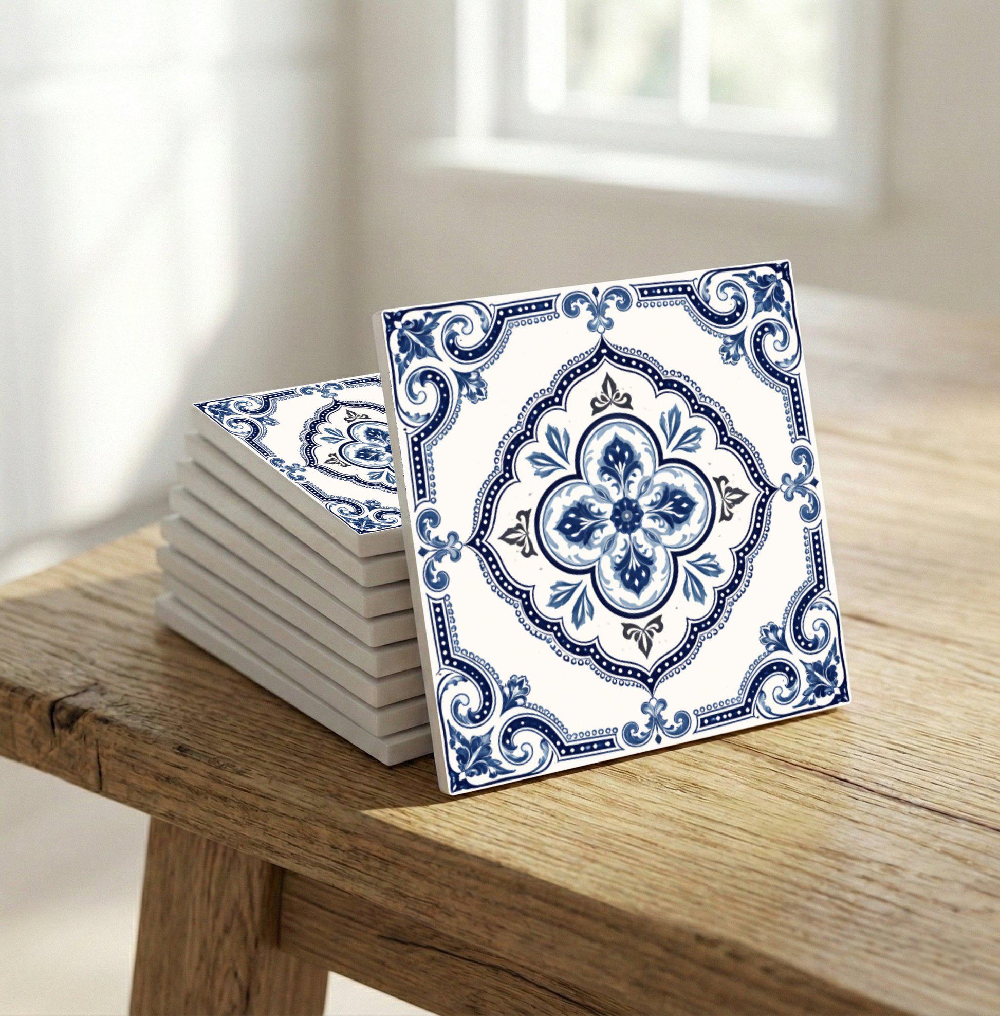 Azulejo Galician azul y blanco