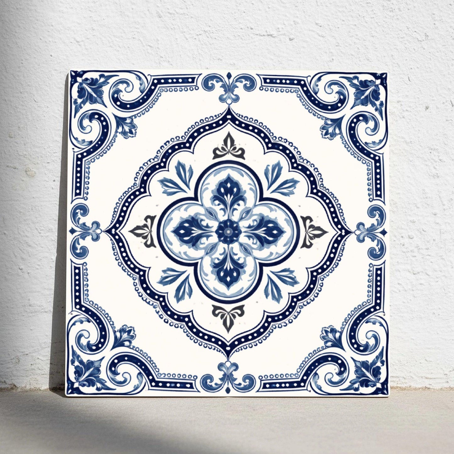 Azulejo Galician azul y blanco