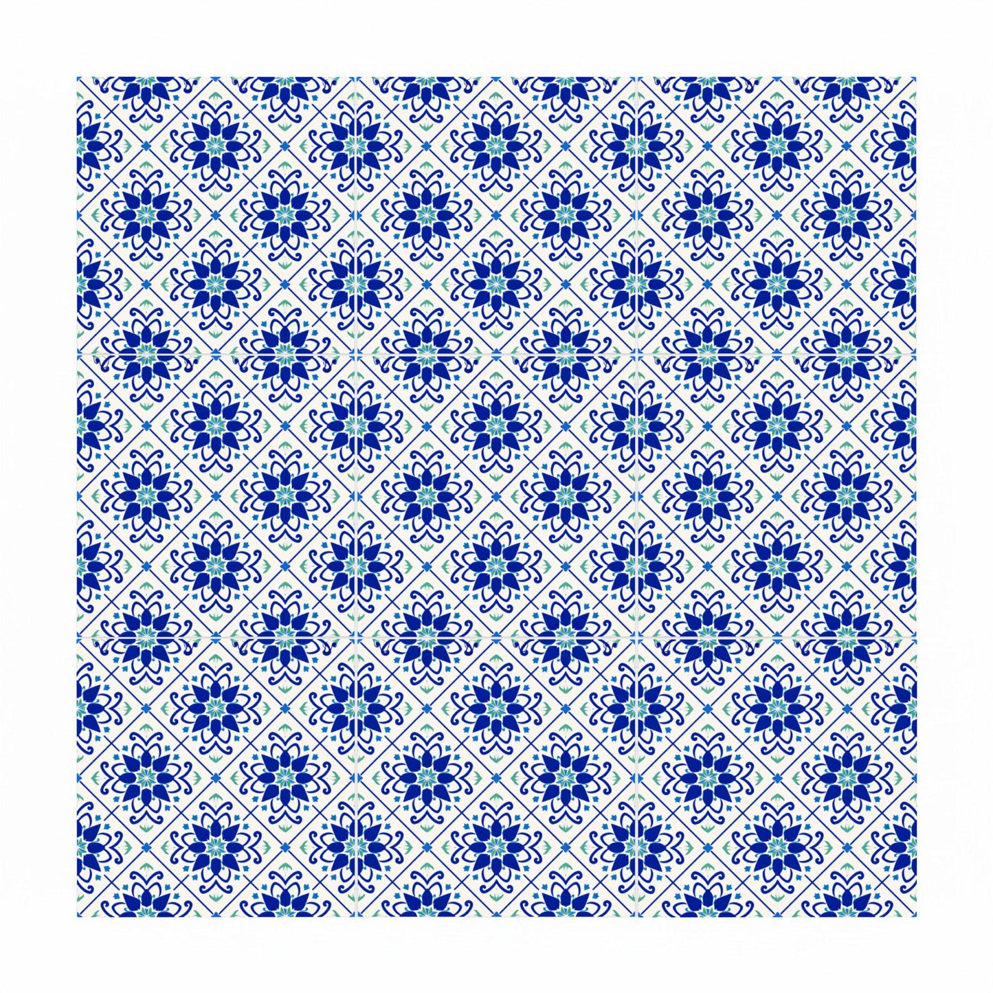 Azulejo Santorini azul floral