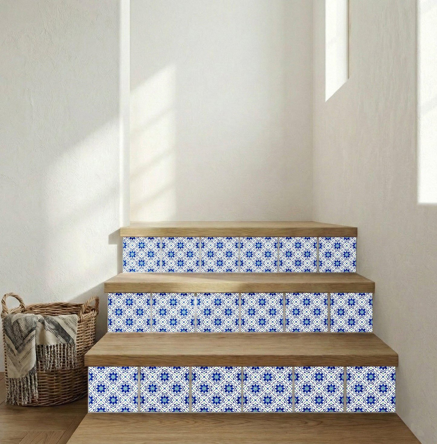 Azulejo Santorini azul floral