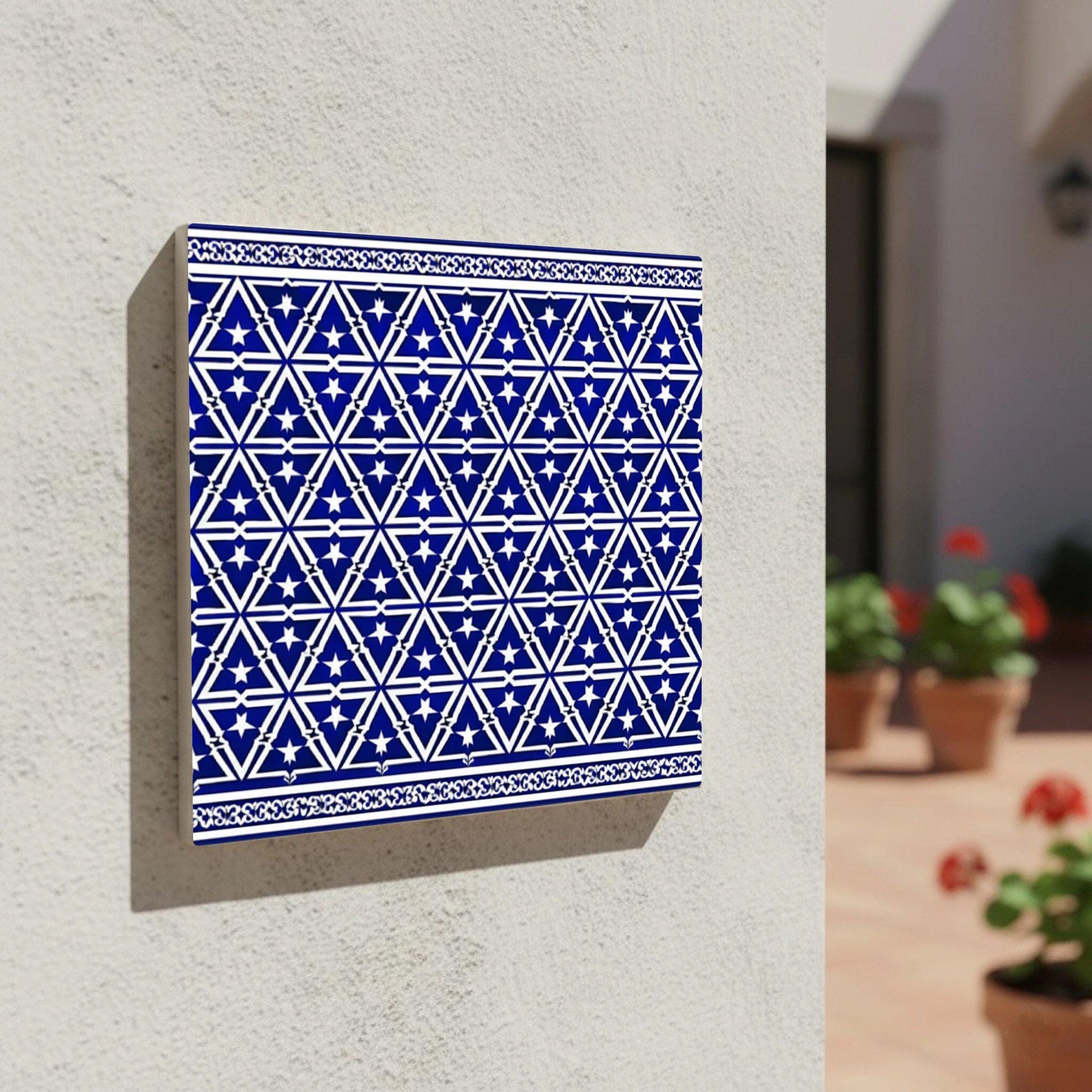 Azulejo Amalfi azul celosía