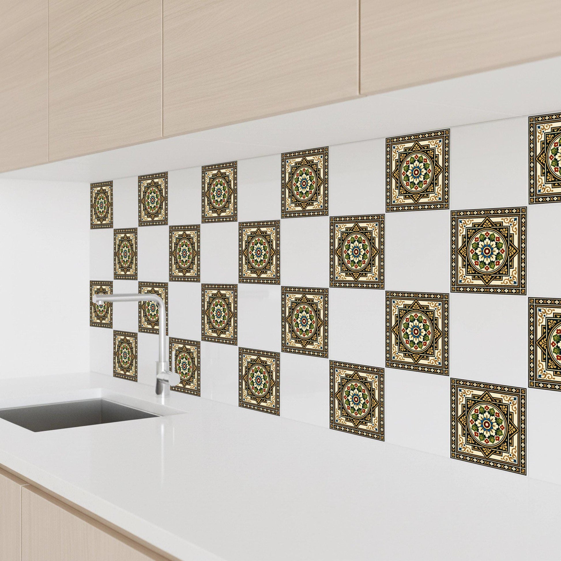 Palermo Baroque Floral · Ceramic Wall Tile — Modern Geometric Design