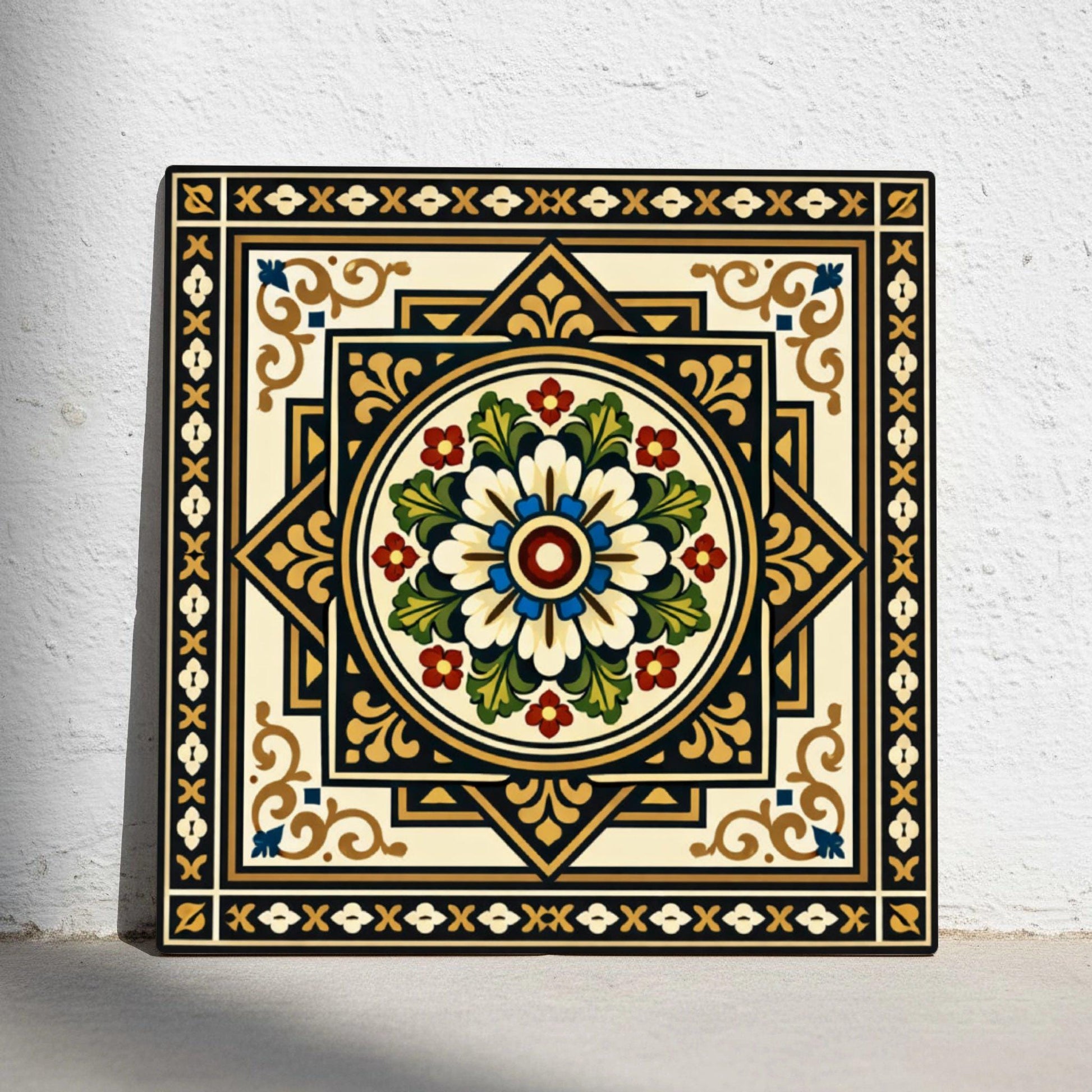 Palermo Baroque Floral · Ceramic Wall Tile — Modern Geometric Design