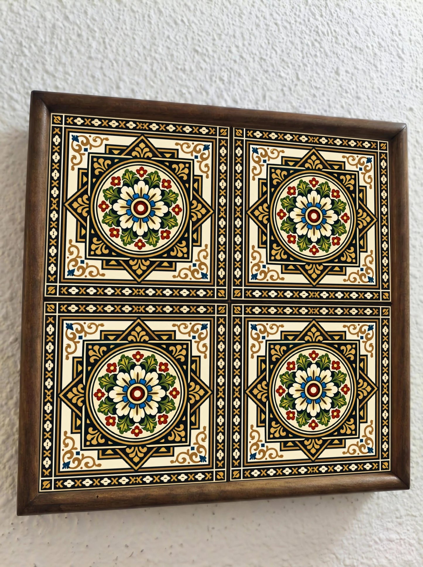 Palermo Baroque Floral · Ceramic Wall Tile — Modern Geometric Design