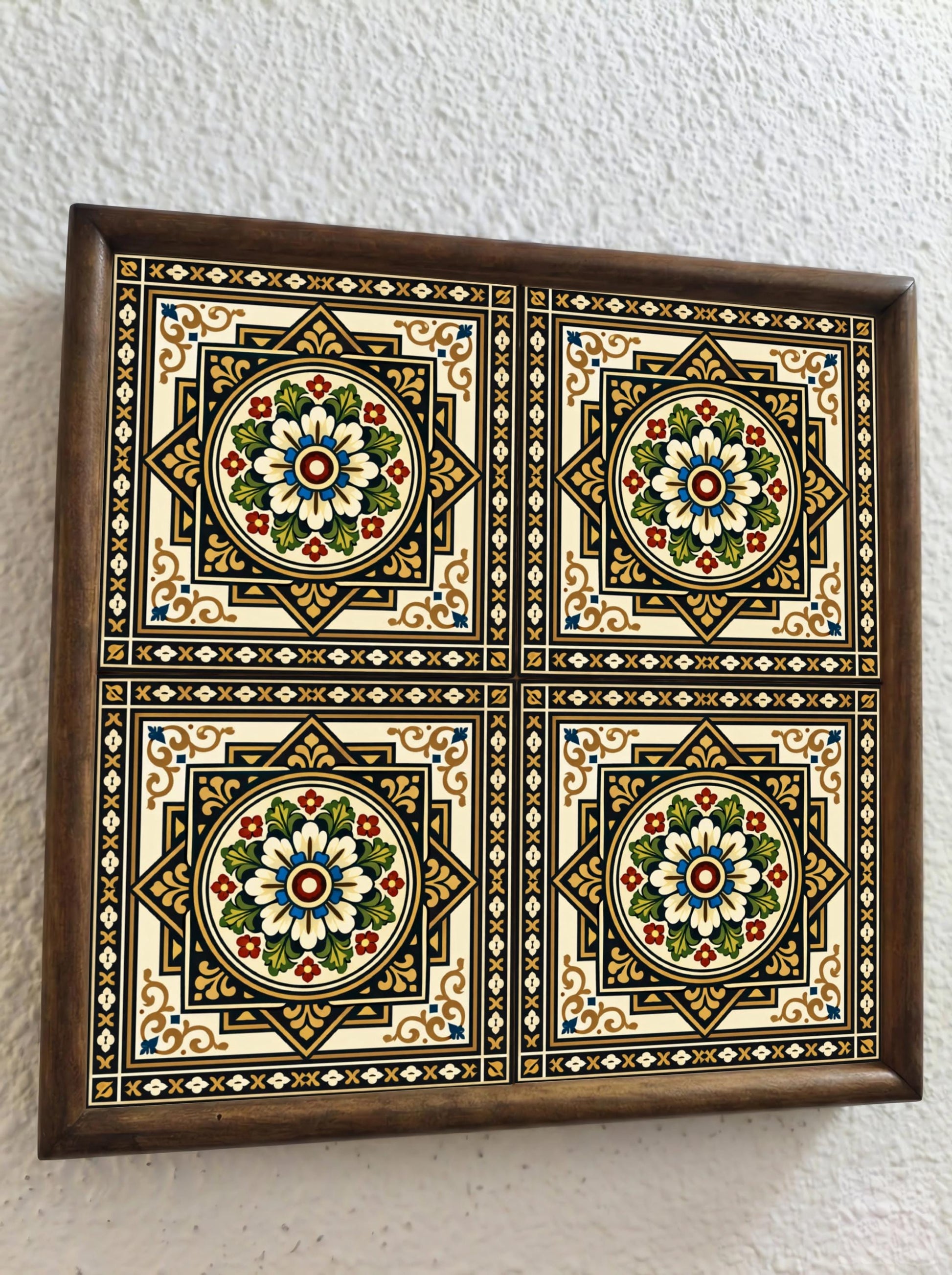 Palermo Baroque Floral · Ceramic Wall Tile — Modern Geometric Design