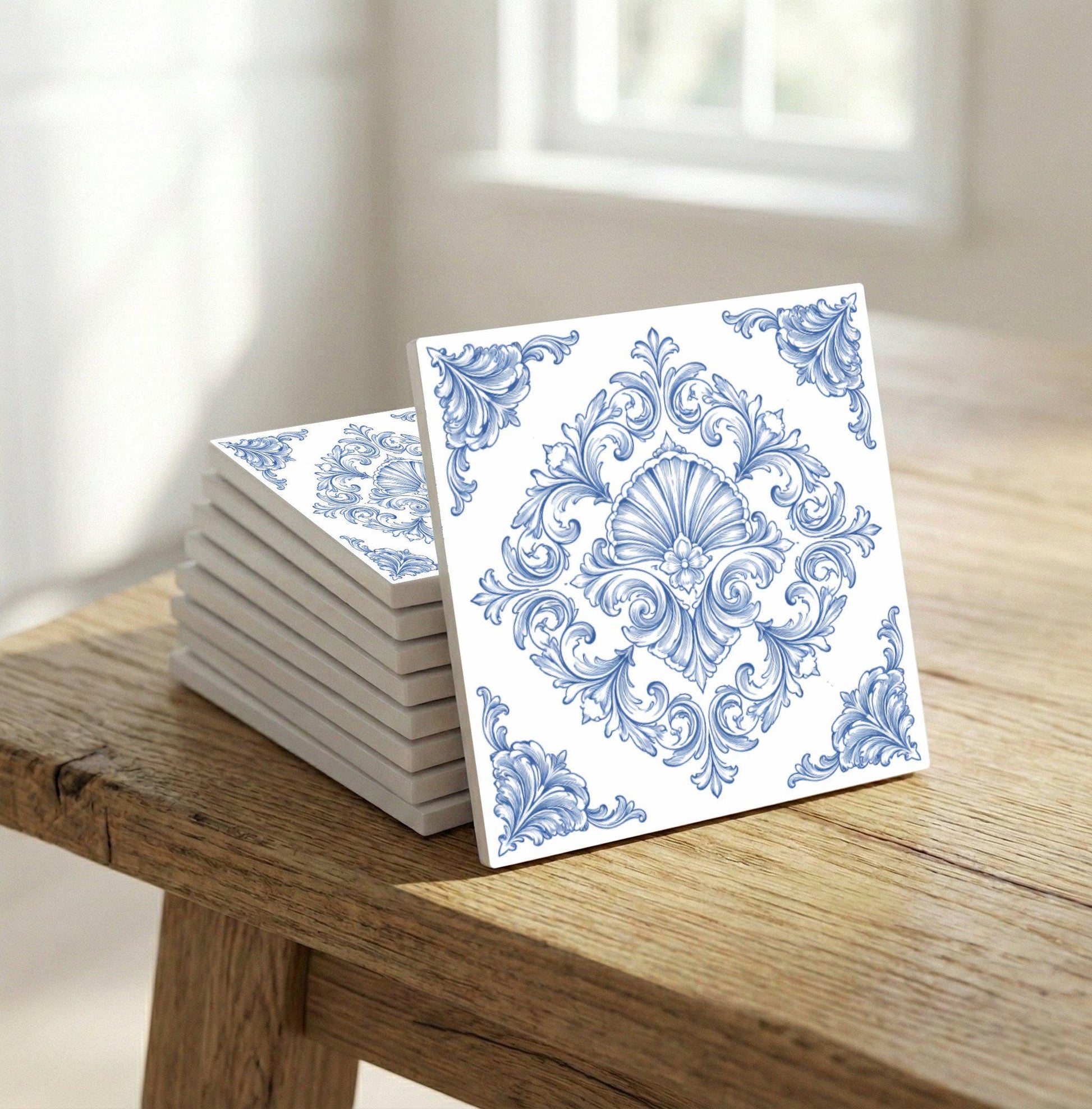 Santiago Baroque Shell — Ornamental Ceramic Décor Decorative Tile