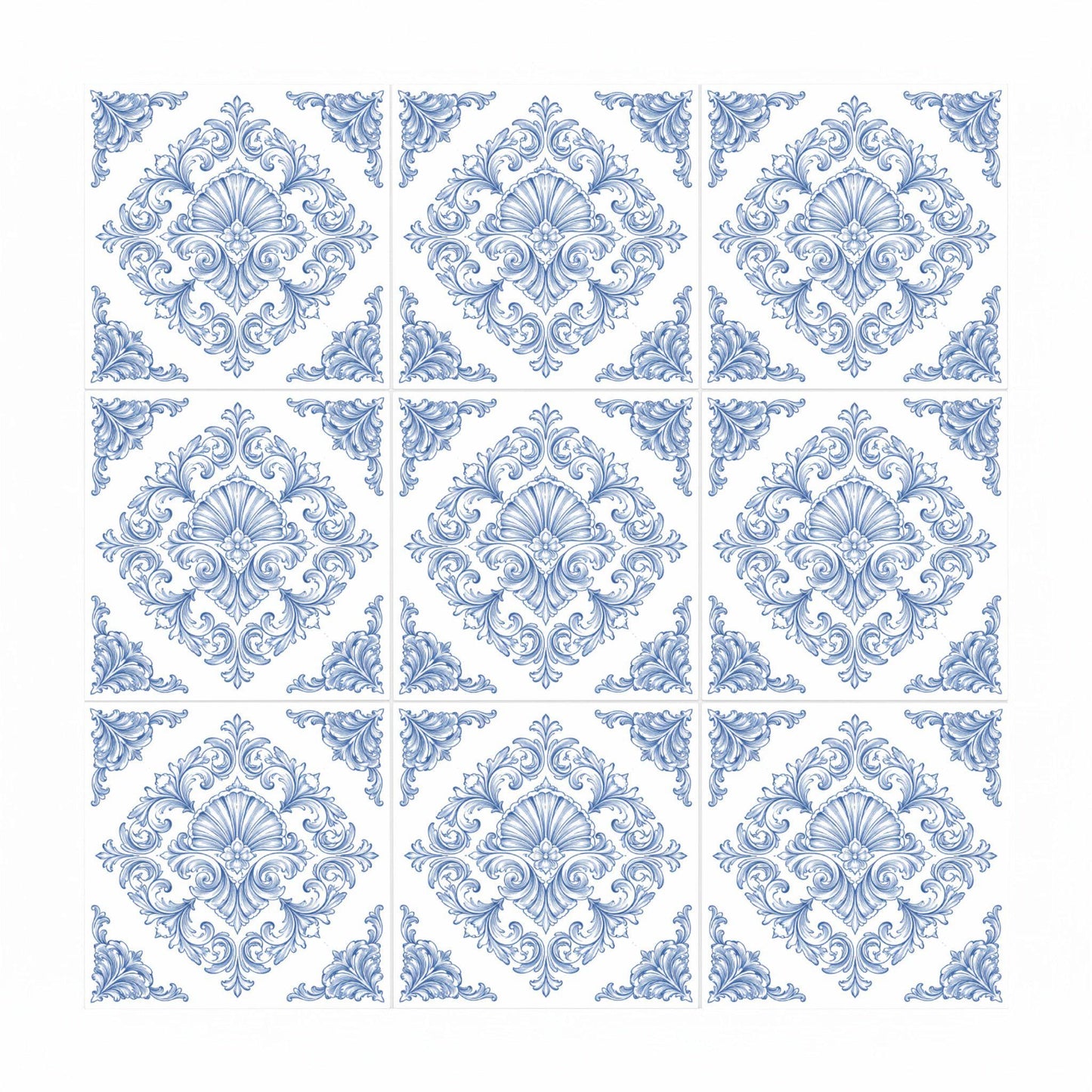 Santiago Baroque Shell — Ornamental Ceramic Décor Decorative Tile