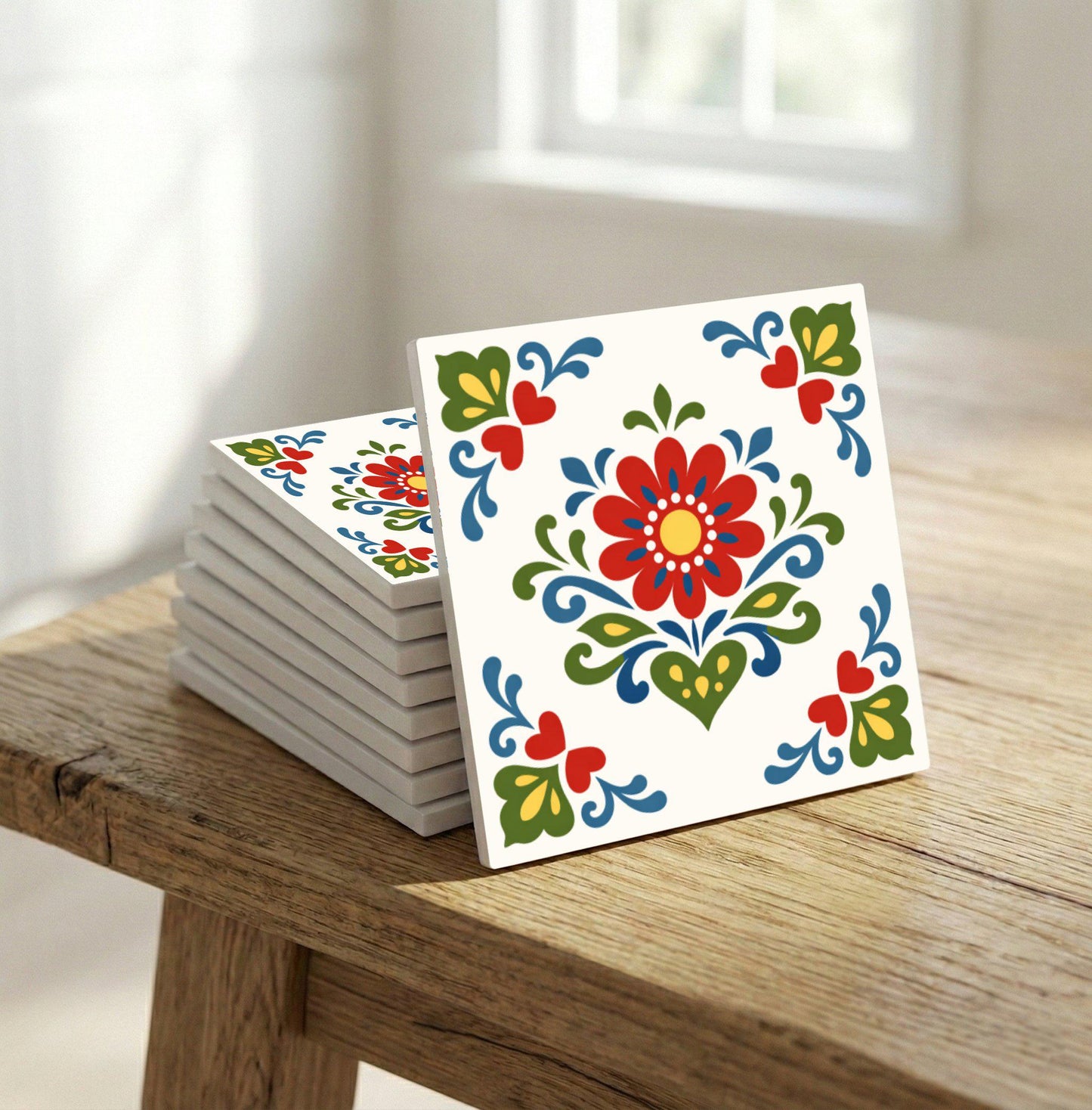 Zakopane Folk Floral — Floral & Botanical Design Ceramic Tile